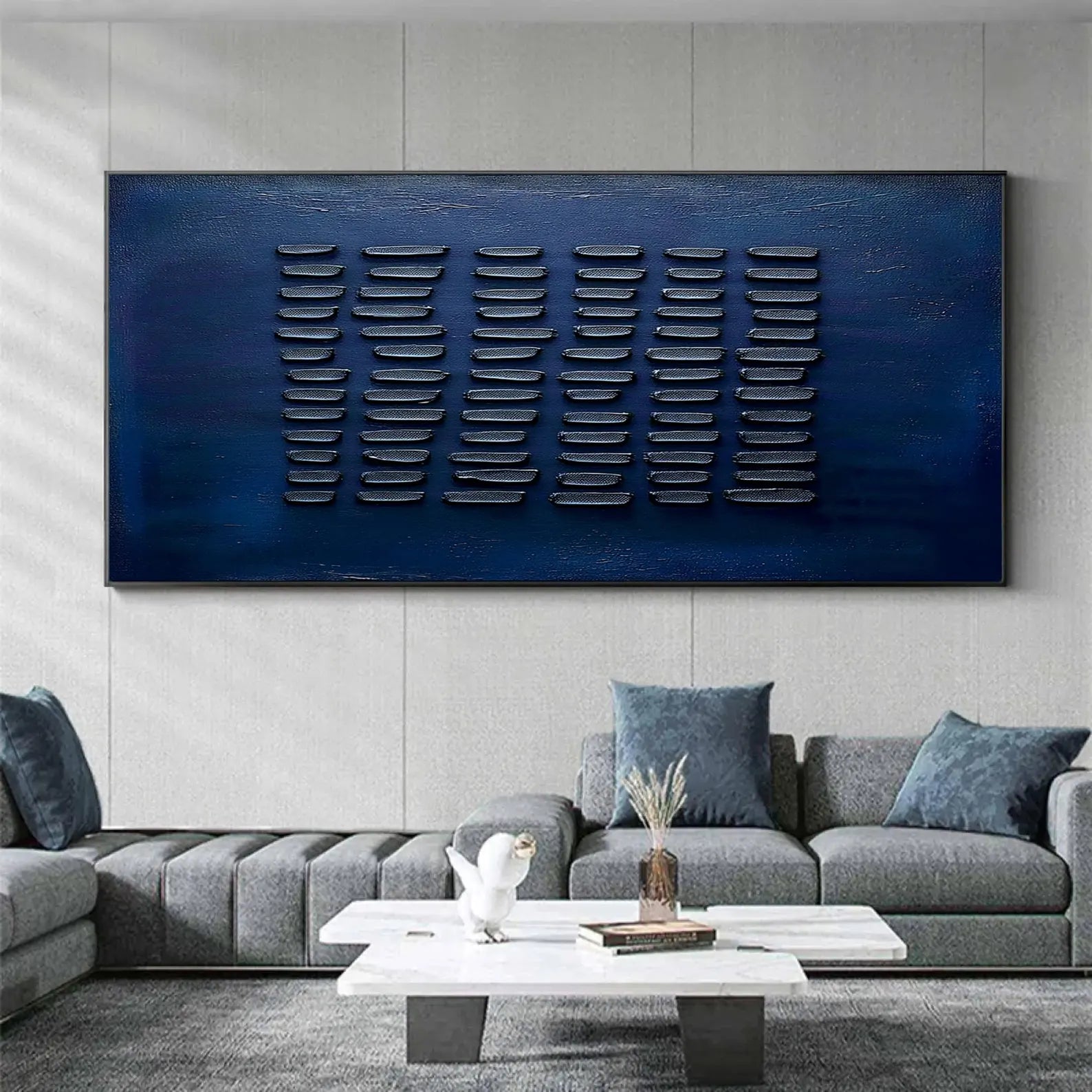 Textured Indigo Geometry | Elegant Depth