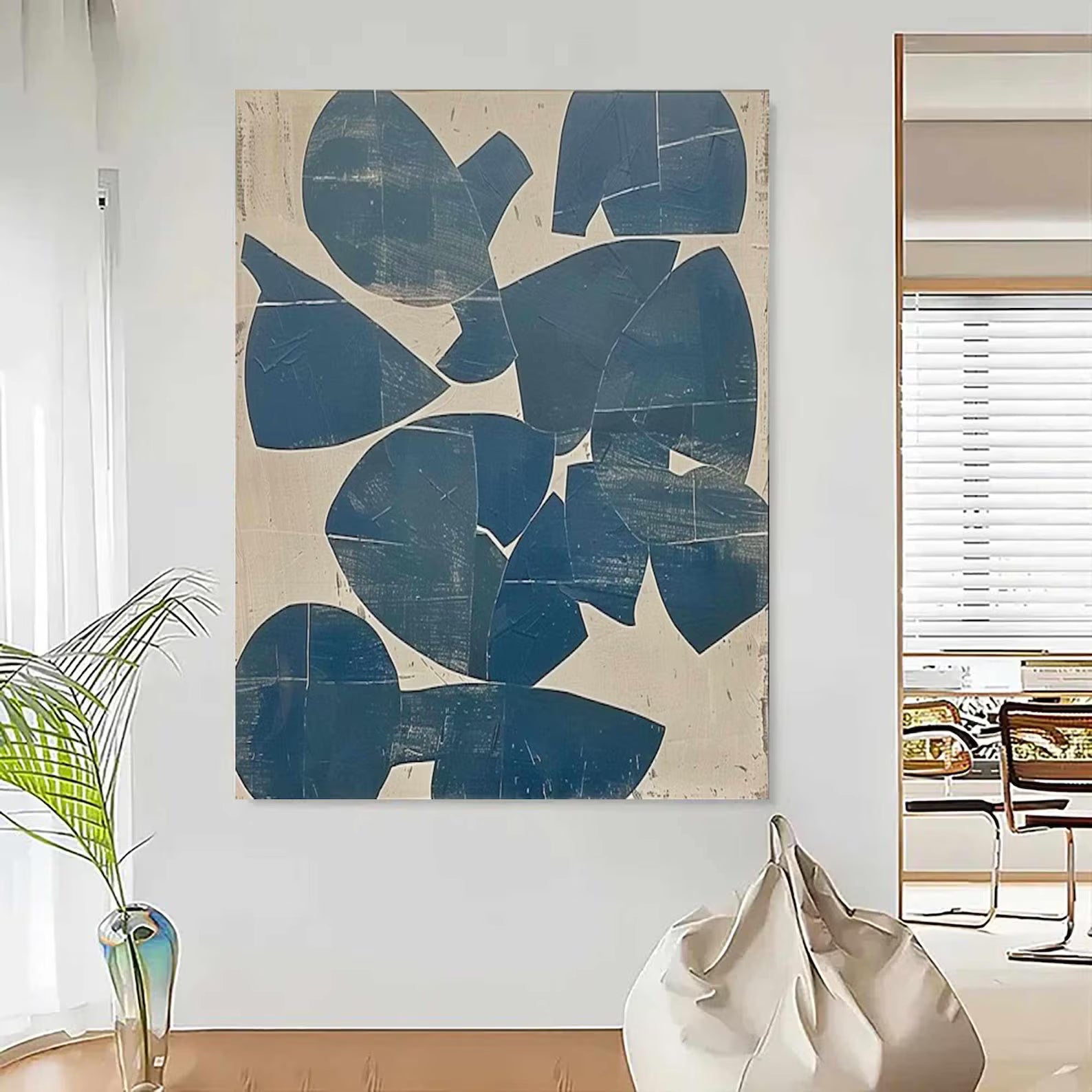 Abstract Blue Shape Art | Timeless Sophistication