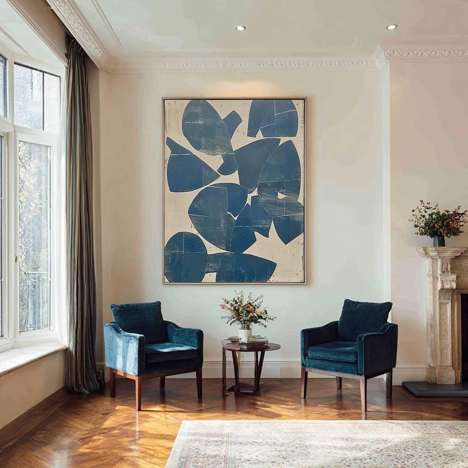 Abstract Blue Shape Art | Timeless Sophistication