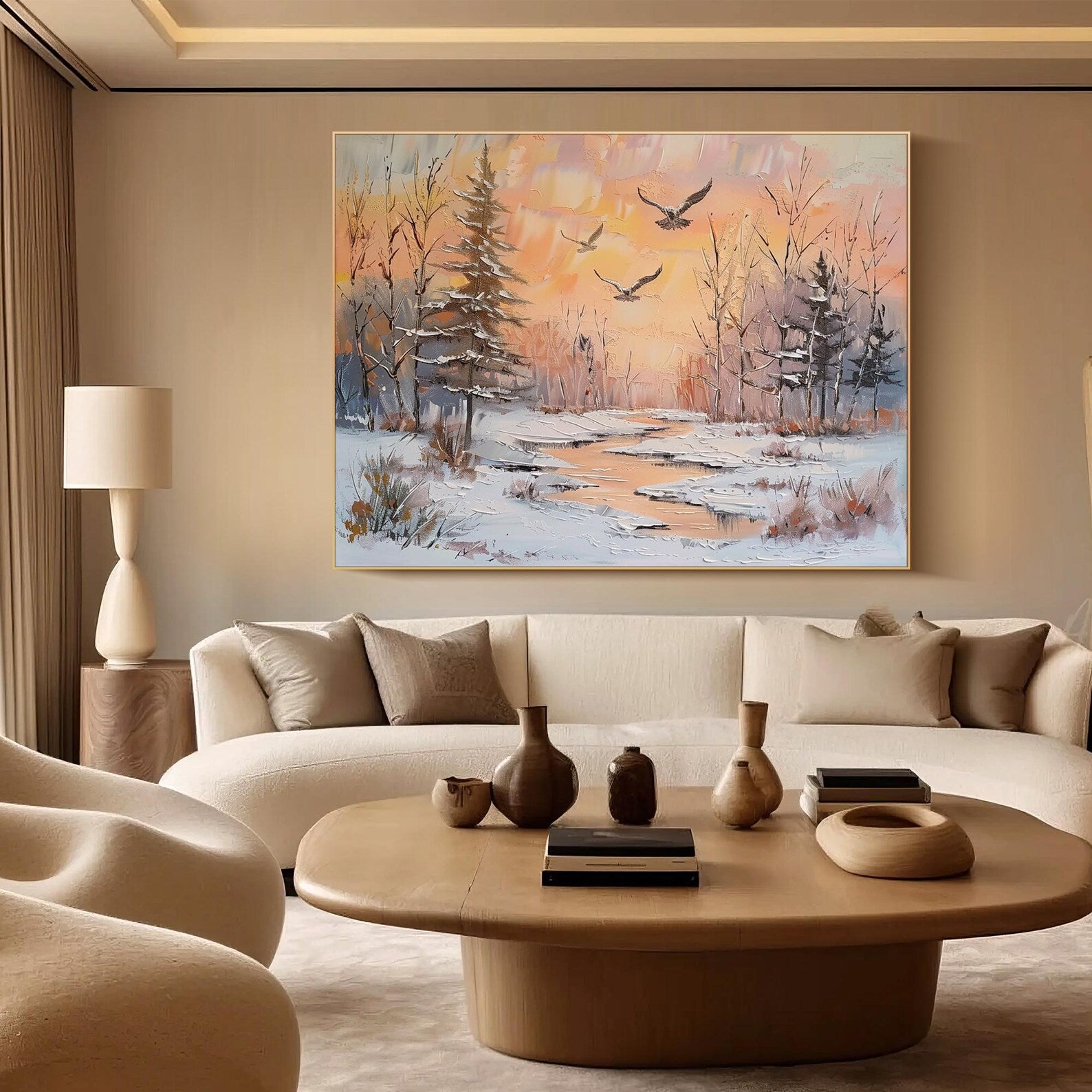 Textured Winter Forest | Sunset Tones