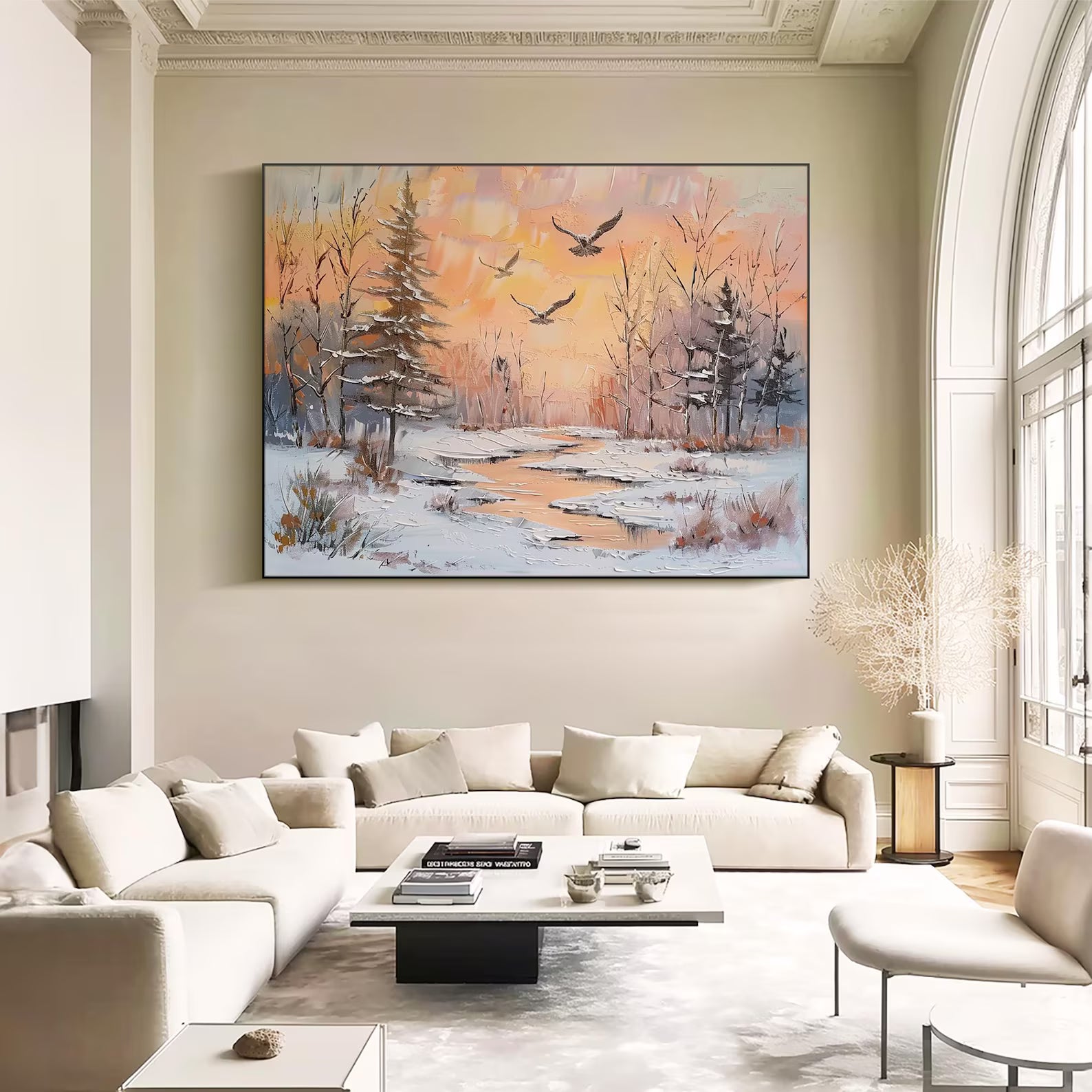 Textured Winter Forest | Sunset Tones