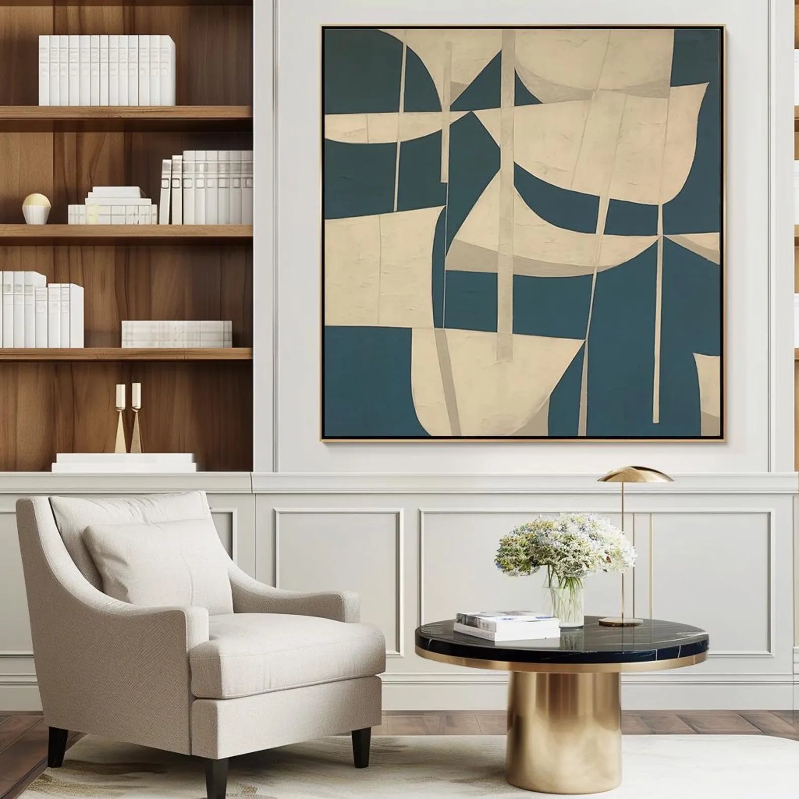 Abstract Geometric Wall Art | Mid-Century Modern Elegance