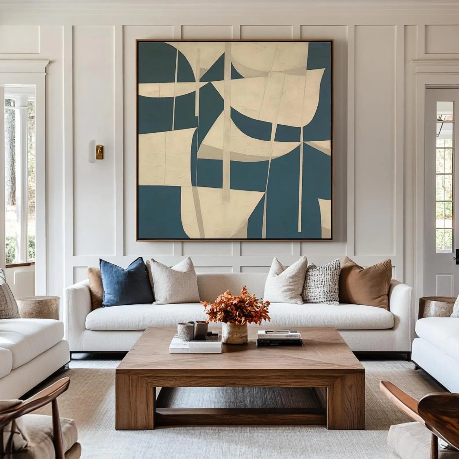 Abstract Geometric Wall Art | Mid-Century Modern Elegance