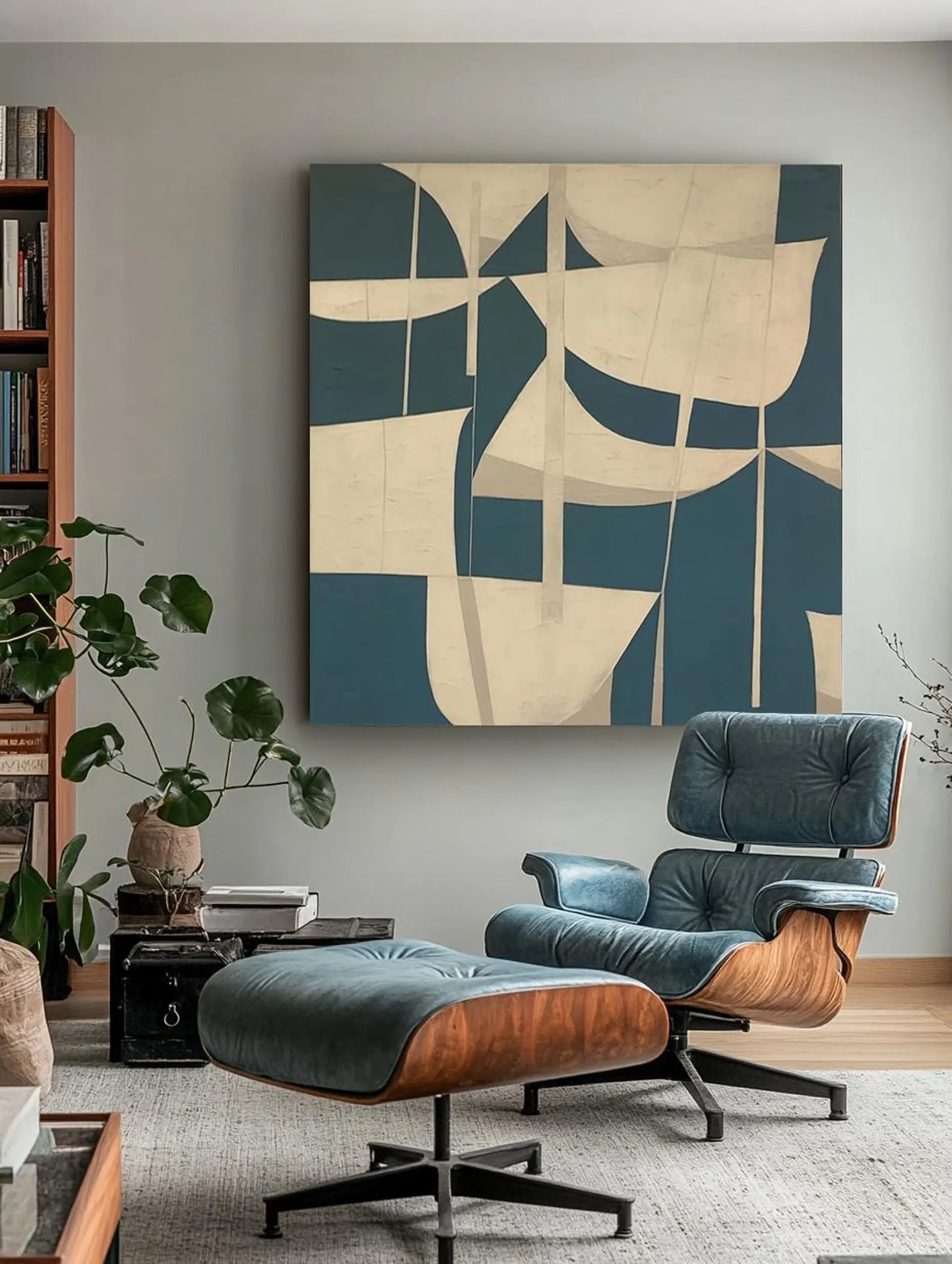 Abstract Geometric Wall Art | Mid-Century Modern Elegance