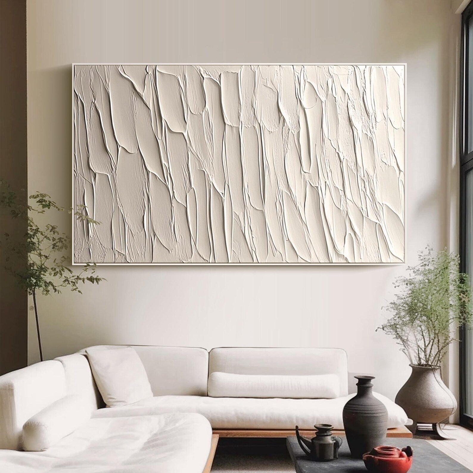 Textured Ivory Ripples | Soft Whites