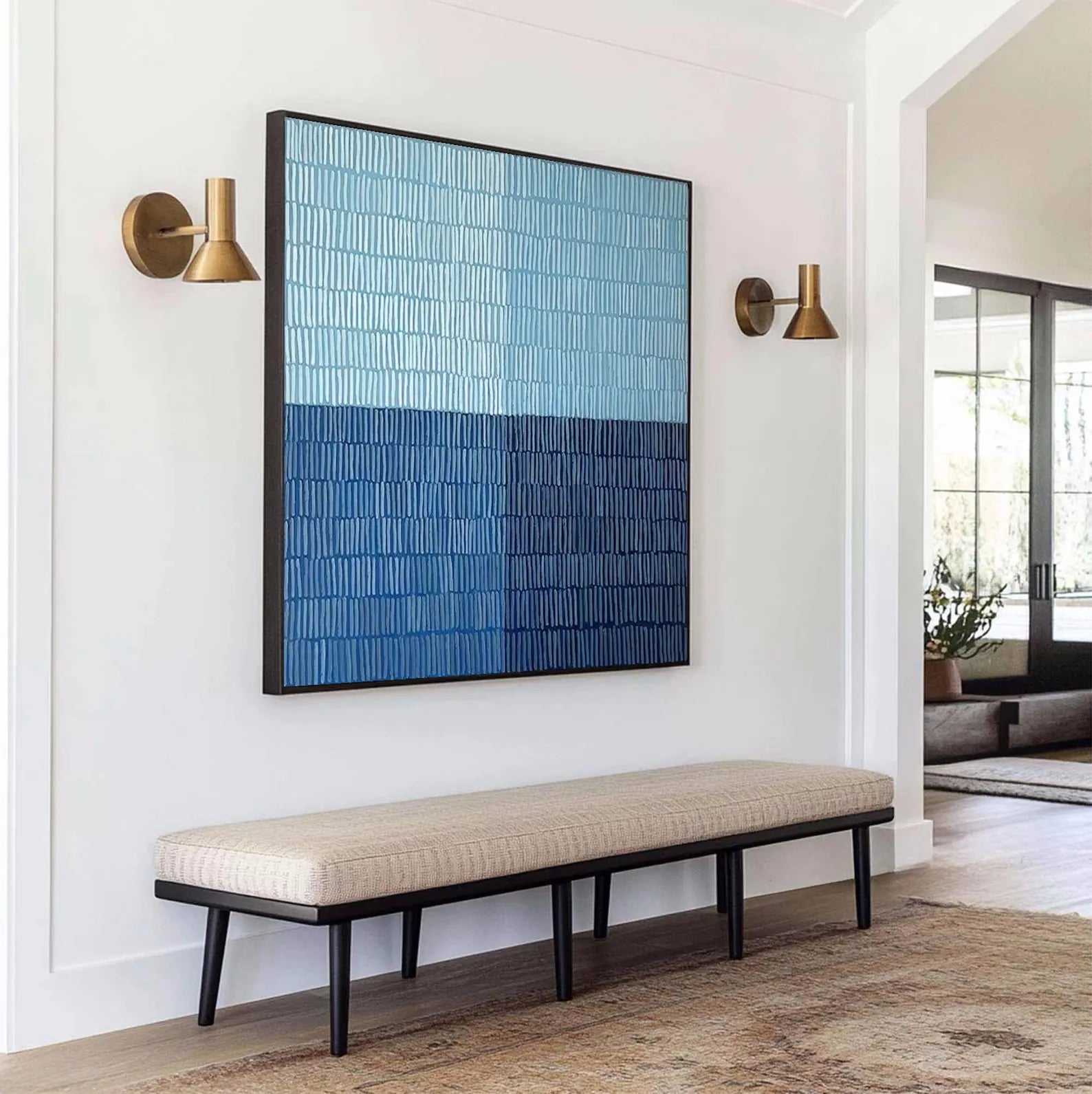 Textured Blue Blocks Art | Serene Sophistication