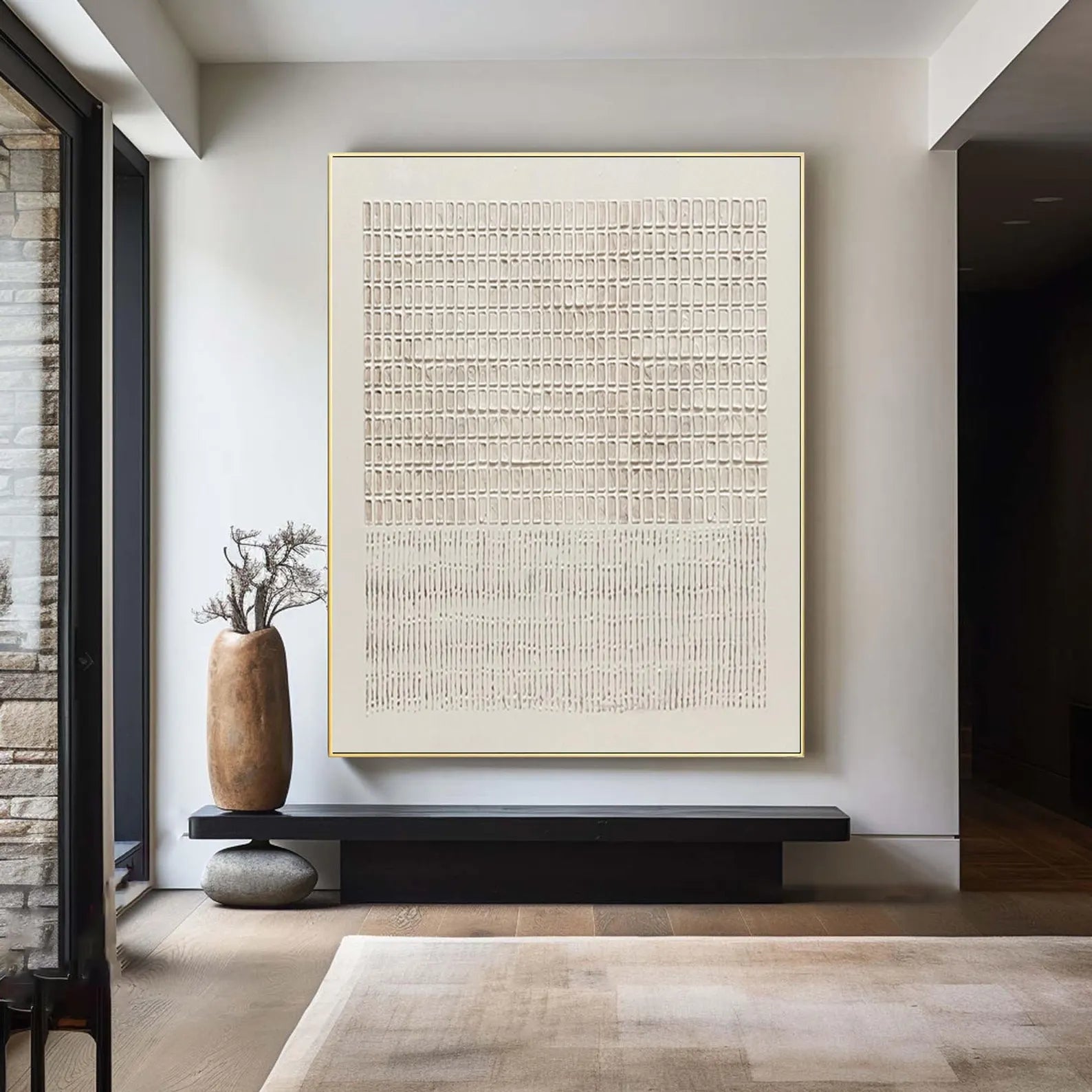Textured Grid & Linear Art | Understated Luxury