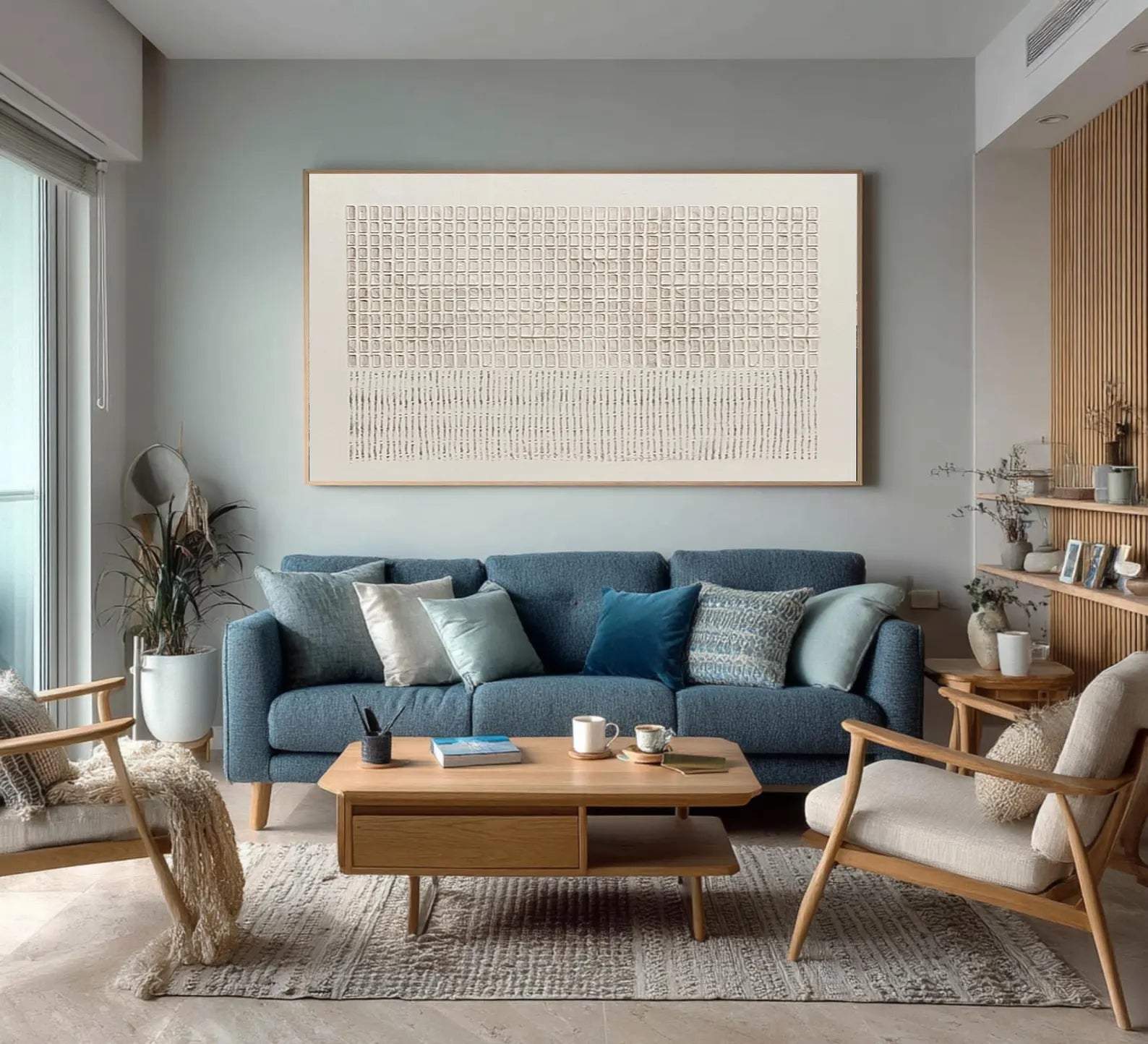 Textured Grid & Linear Art | Understated Luxury