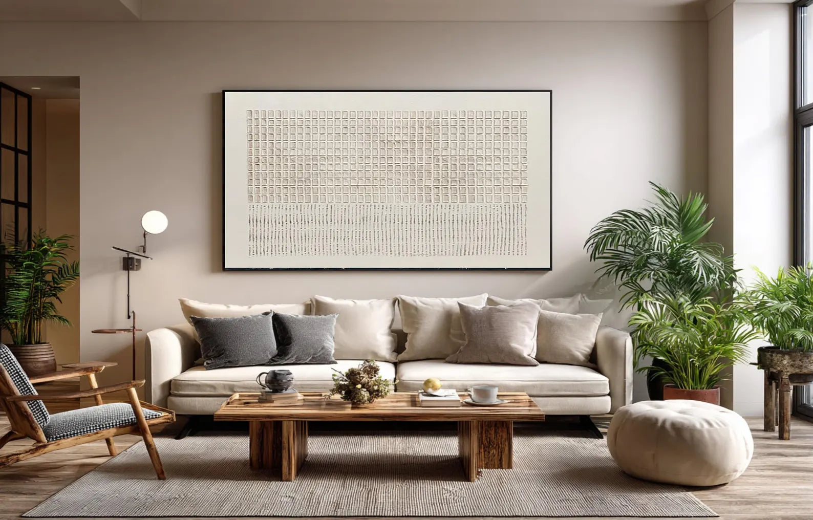Textured Grid & Linear Art | Understated Luxury