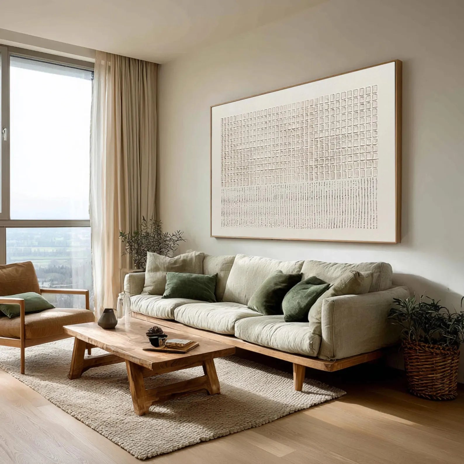 Textured Grid & Linear Art | Understated Luxury