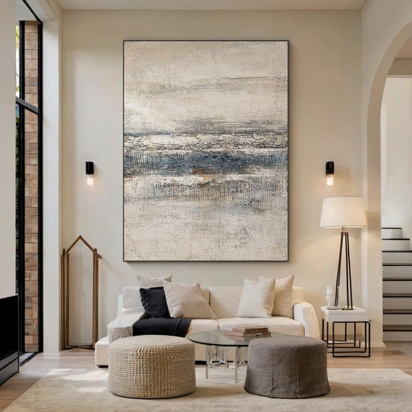 Textured Abstract Serenity | Beige Rhythm