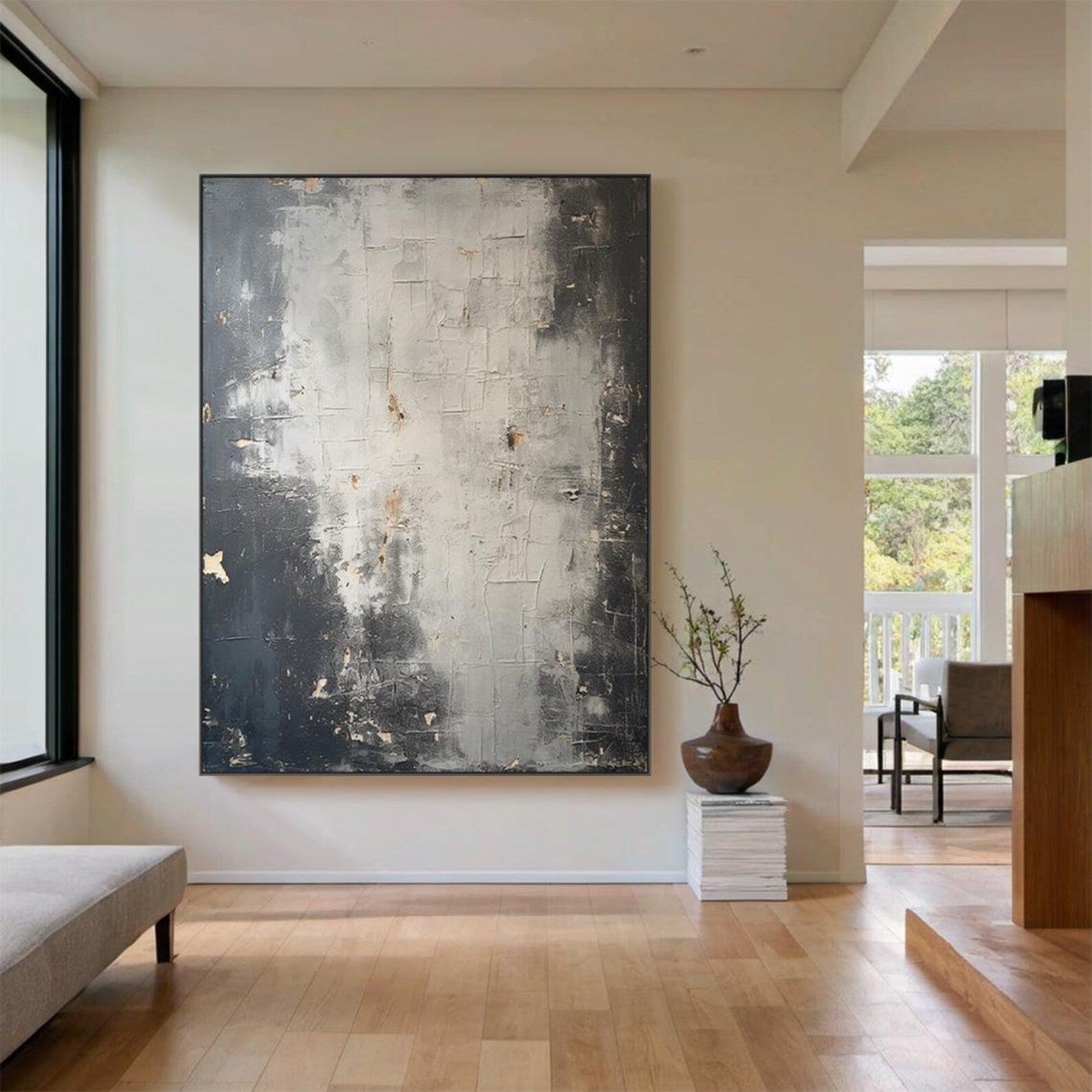 Textured Abstract Depth | Gray Gold