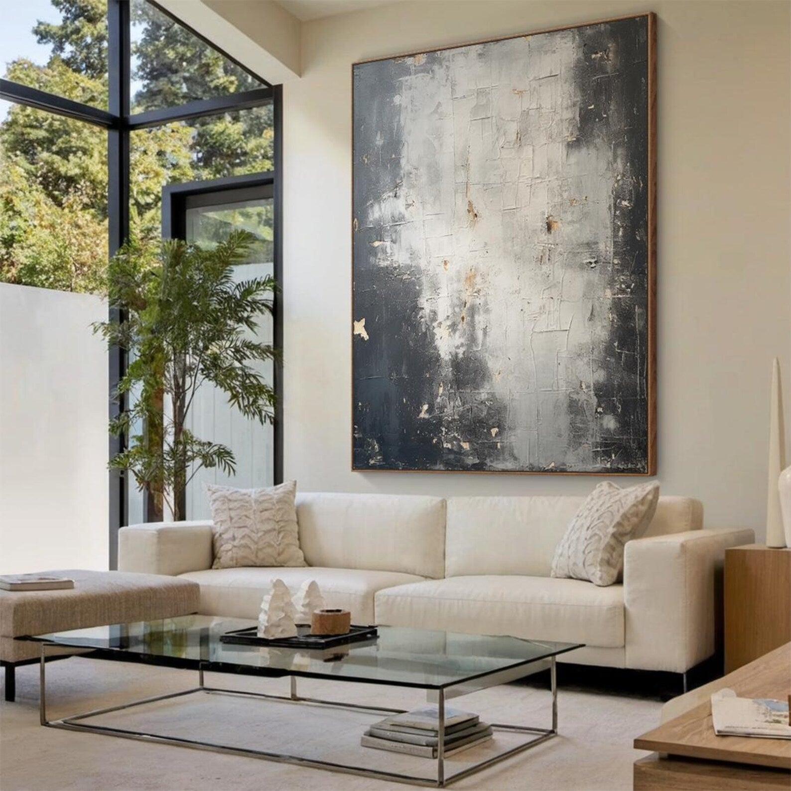 Textured Abstract Depth | Gray Gold