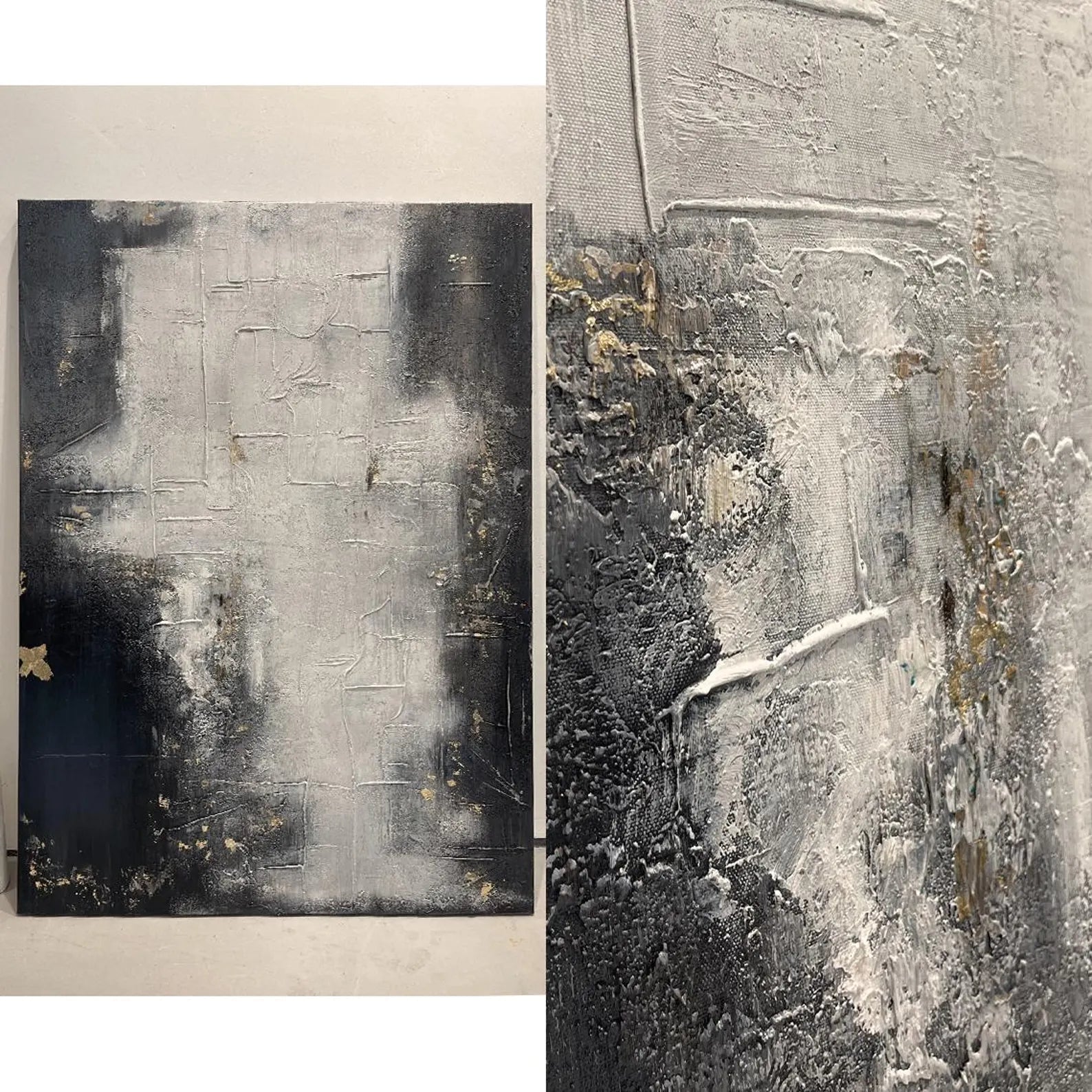 Textured Abstract Depth | Gray Gold