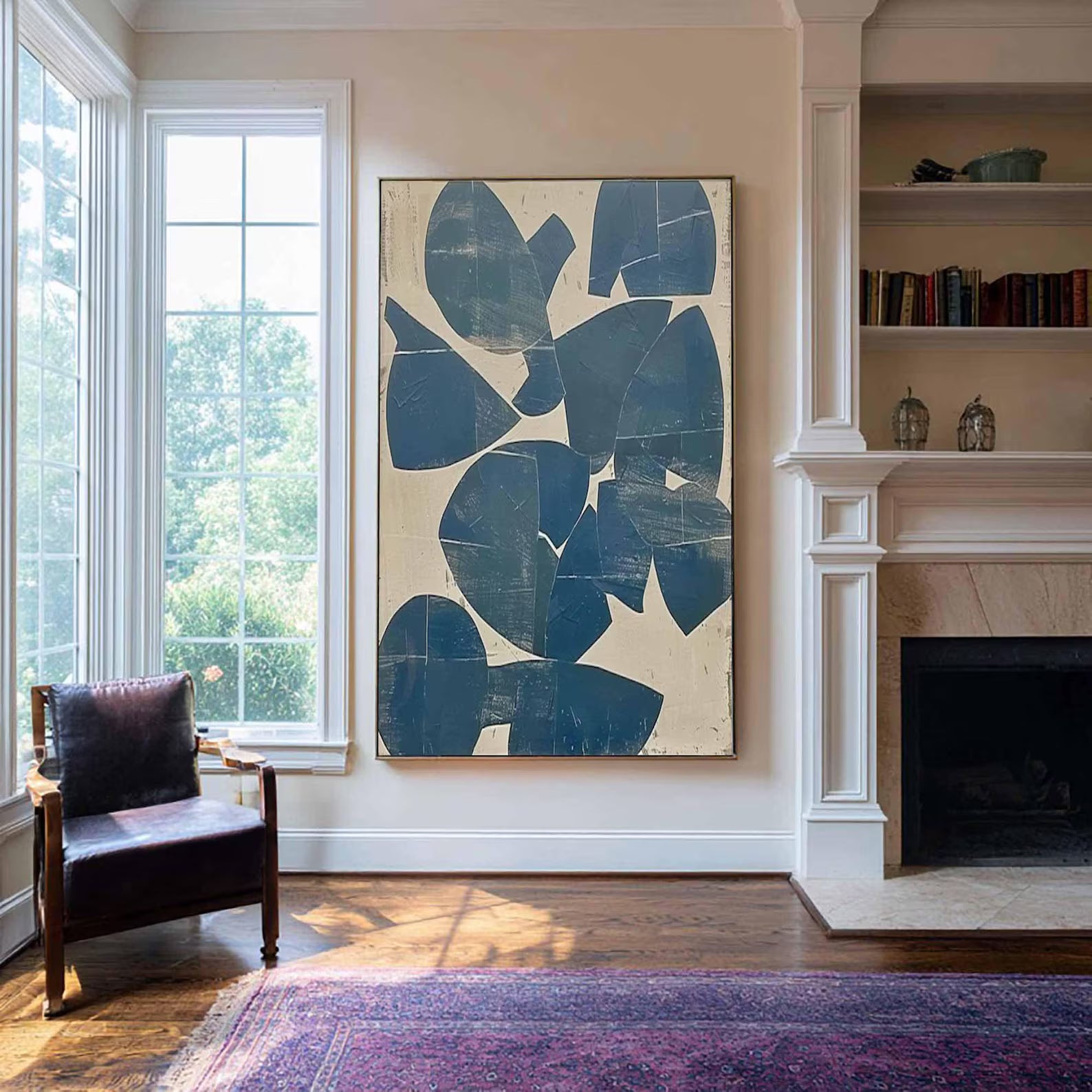 Abstract Blue Shape Art | Timeless Sophistication
