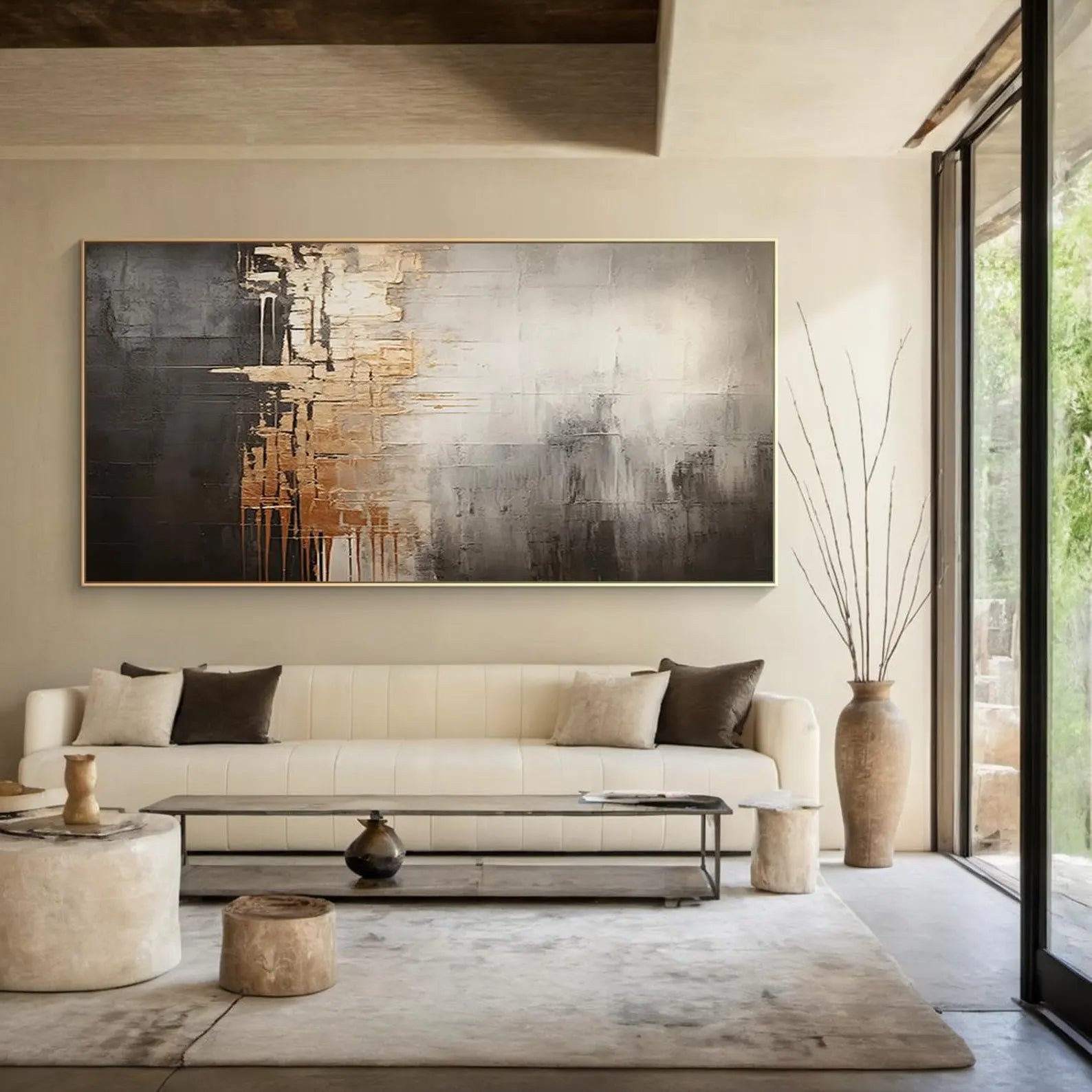 Textured Metallic Elegance | Gold Gray