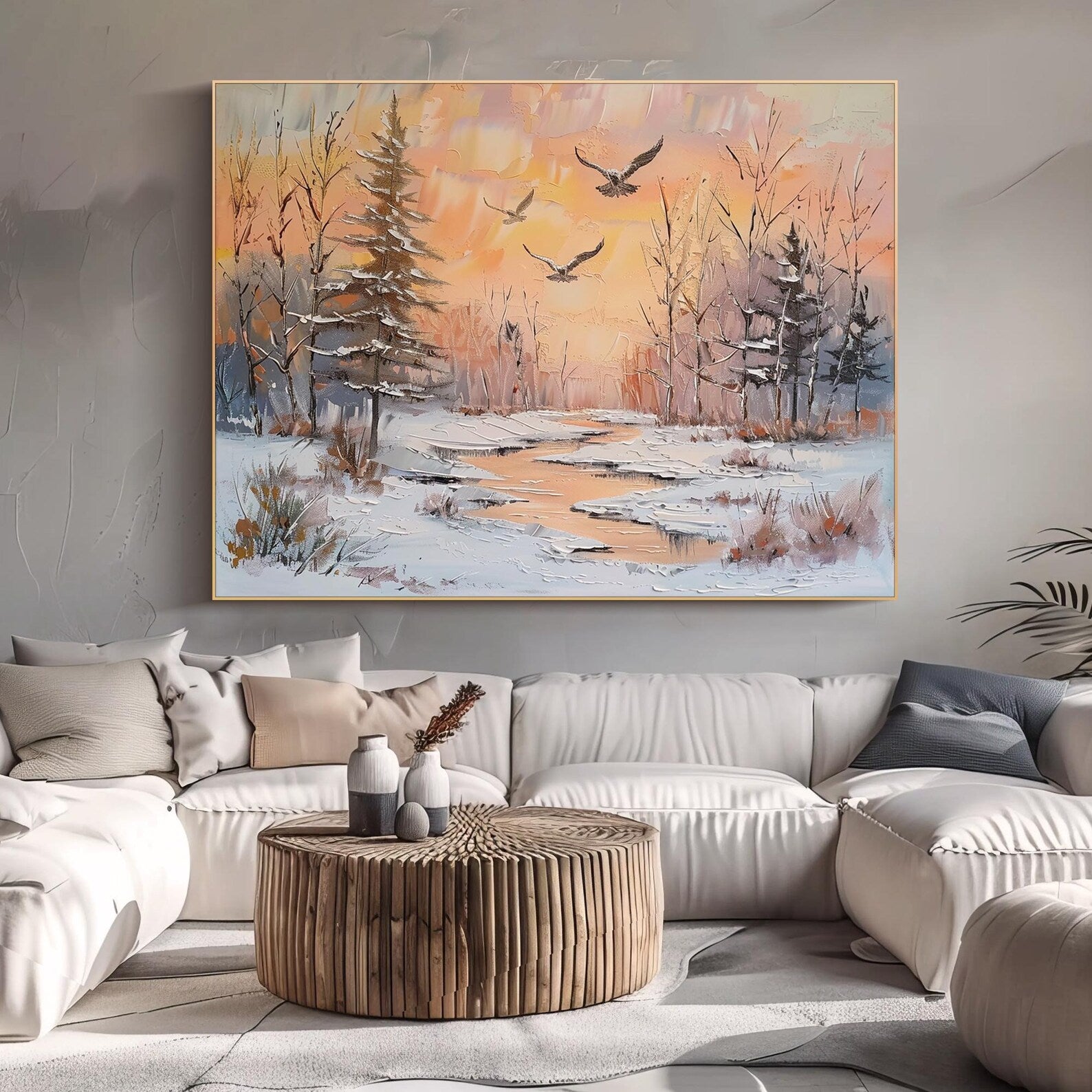 Textured Winter Forest | Sunset Tones