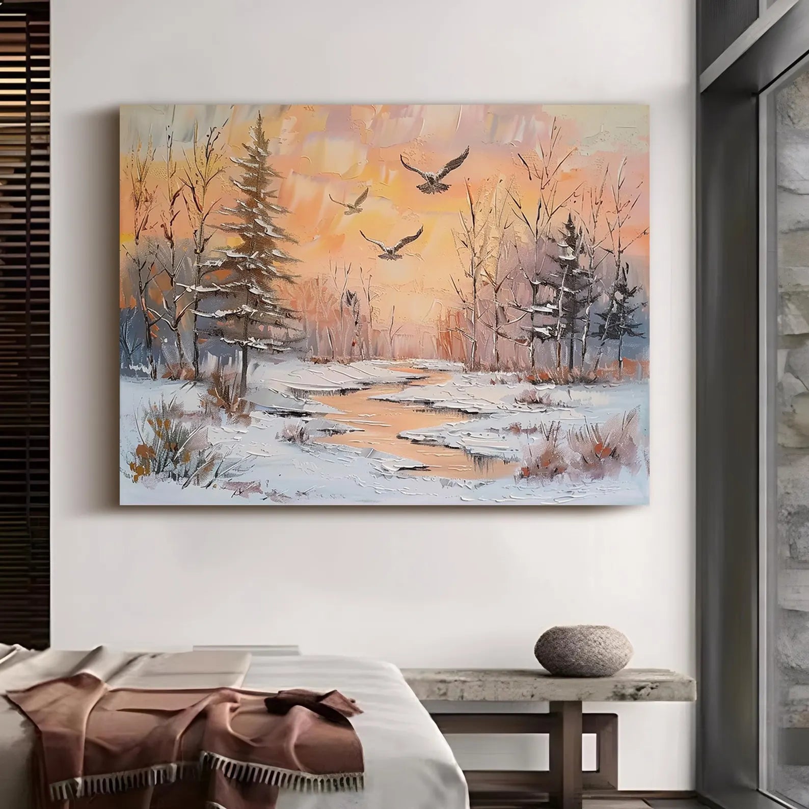 Textured Winter Forest | Sunset Tones