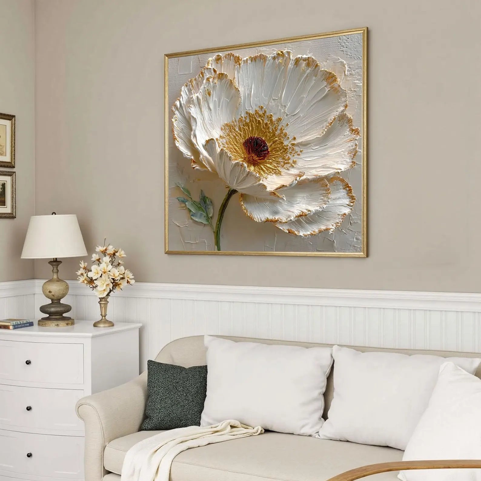 Textured Floral Splendor | Gold Edged