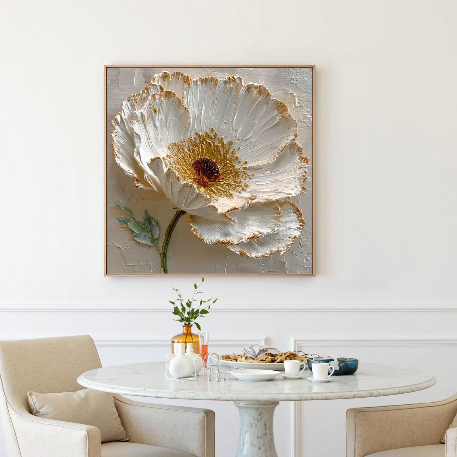 Textured Floral Splendor | Gold Edged