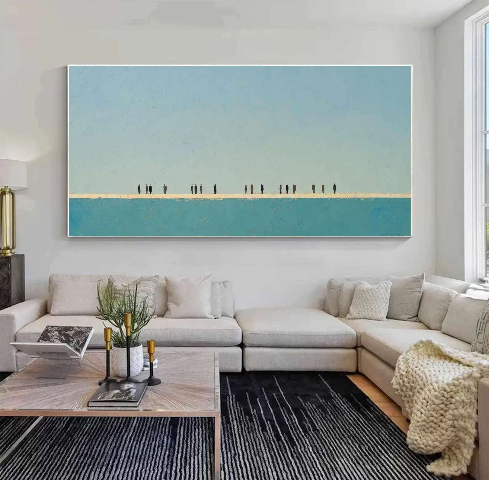 Minimalist Sea-Figure Art | Calm Contemplation