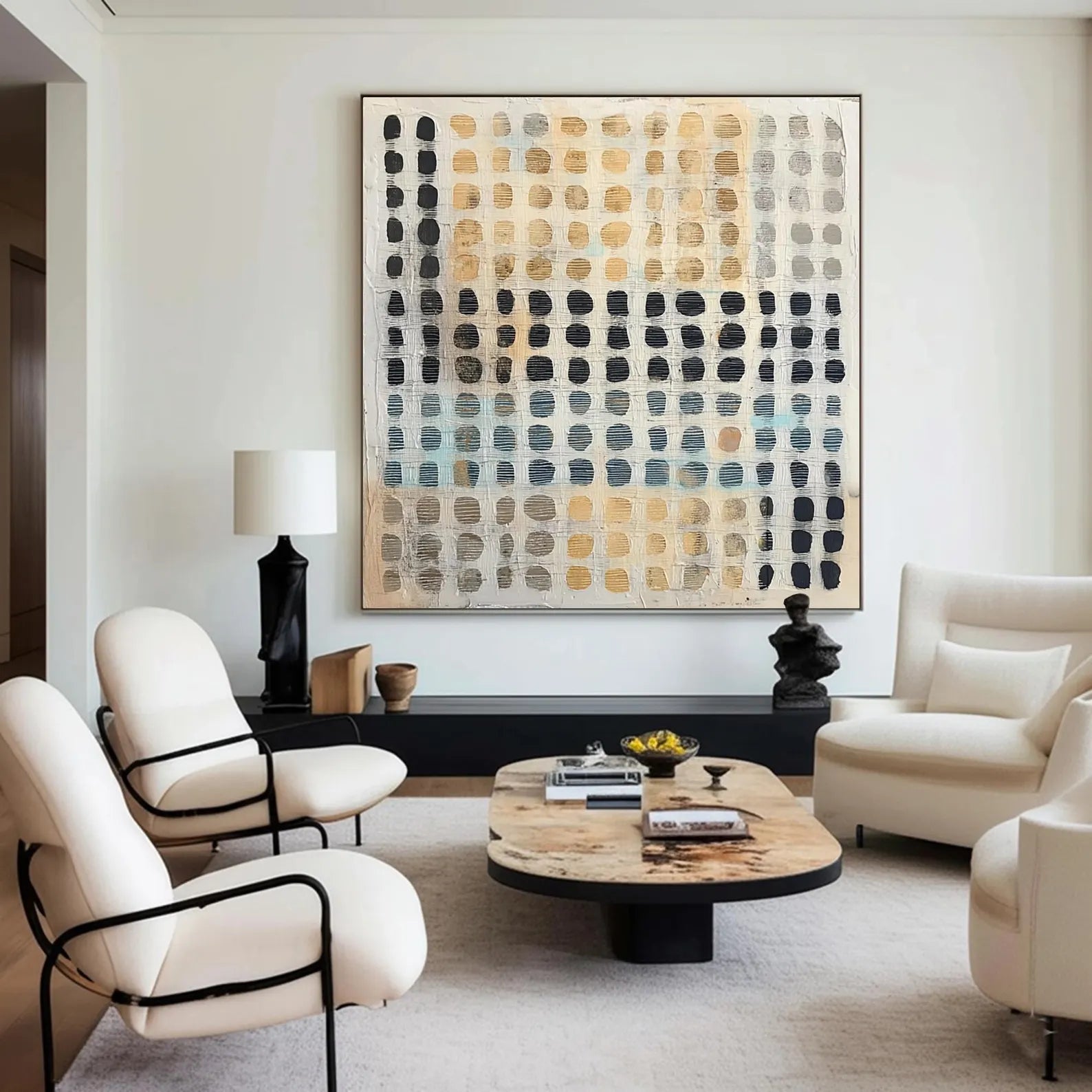 Textured Dot Art | Elegant Neutrals