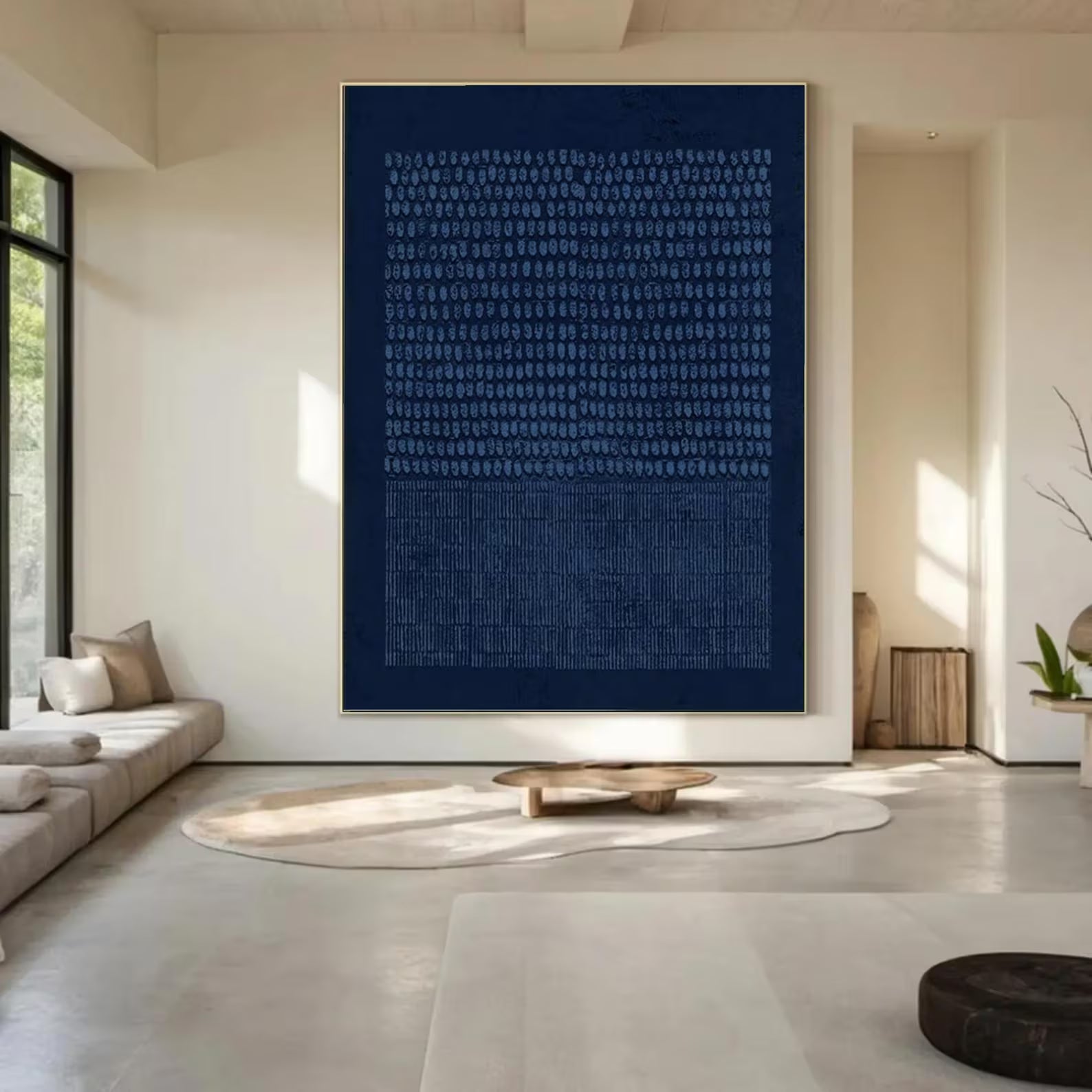 Textured Indigo Abstract | Layered Elegance