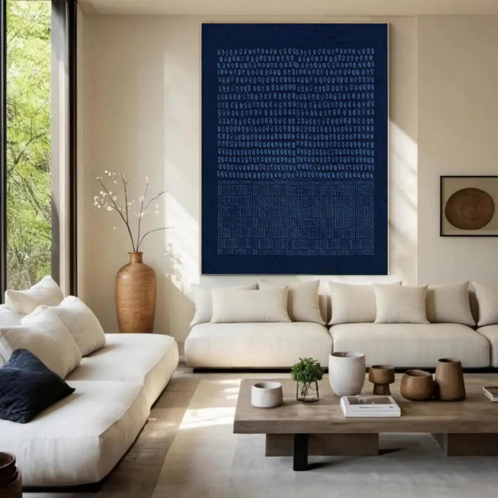 Textured Indigo Abstract | Layered Elegance