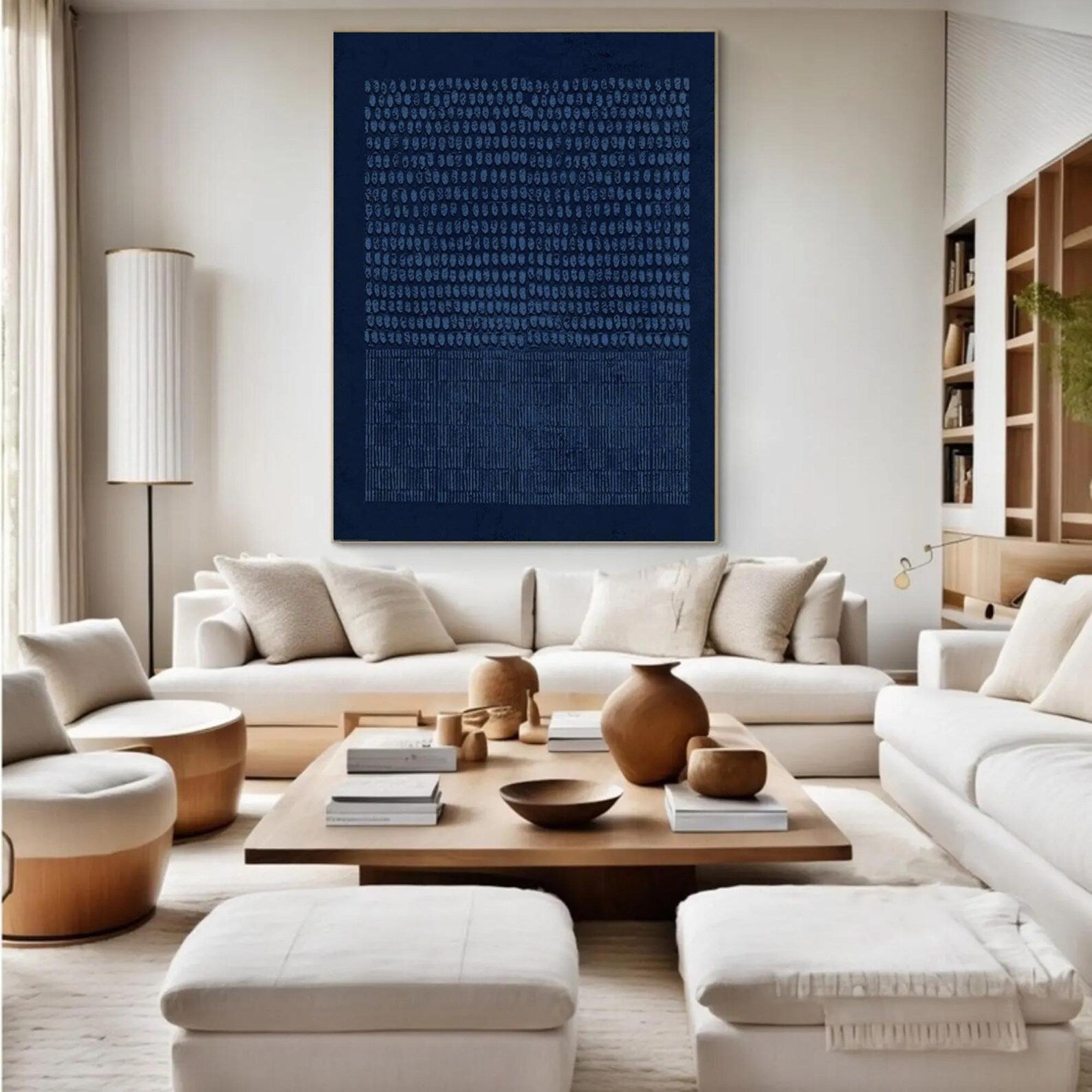 Textured Indigo Abstract | Layered Elegance