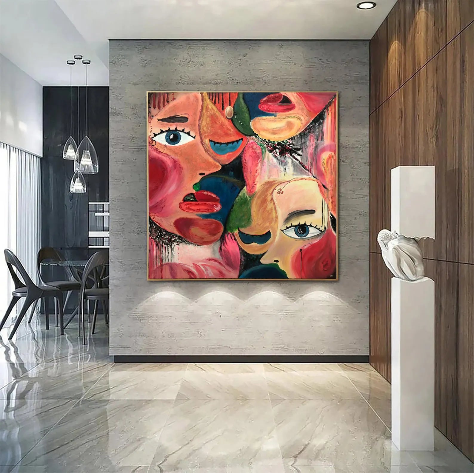 Textured Abstract Faces | Vibrant Hues