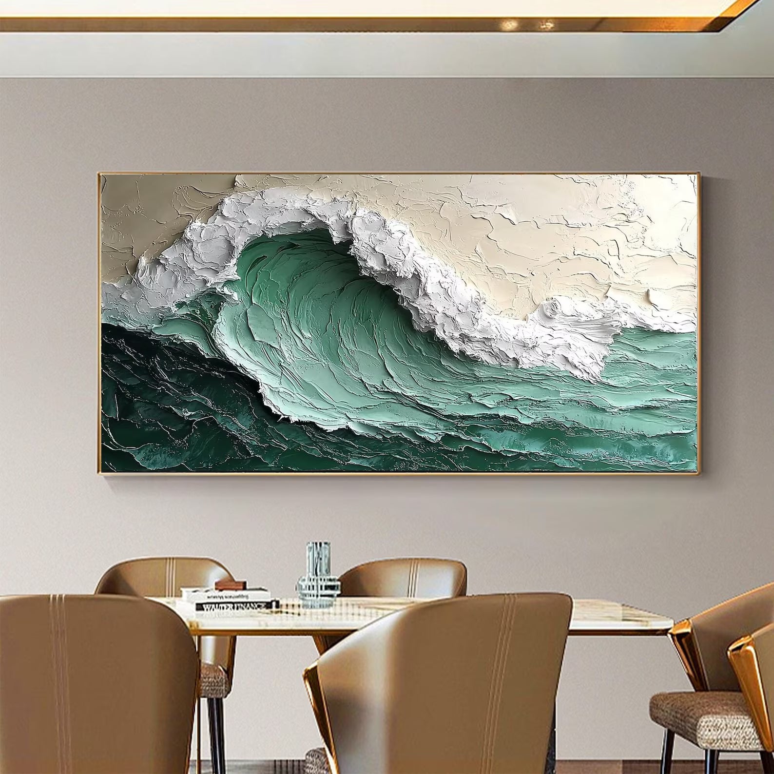 Textured Wave Opulence | Emerald Crest