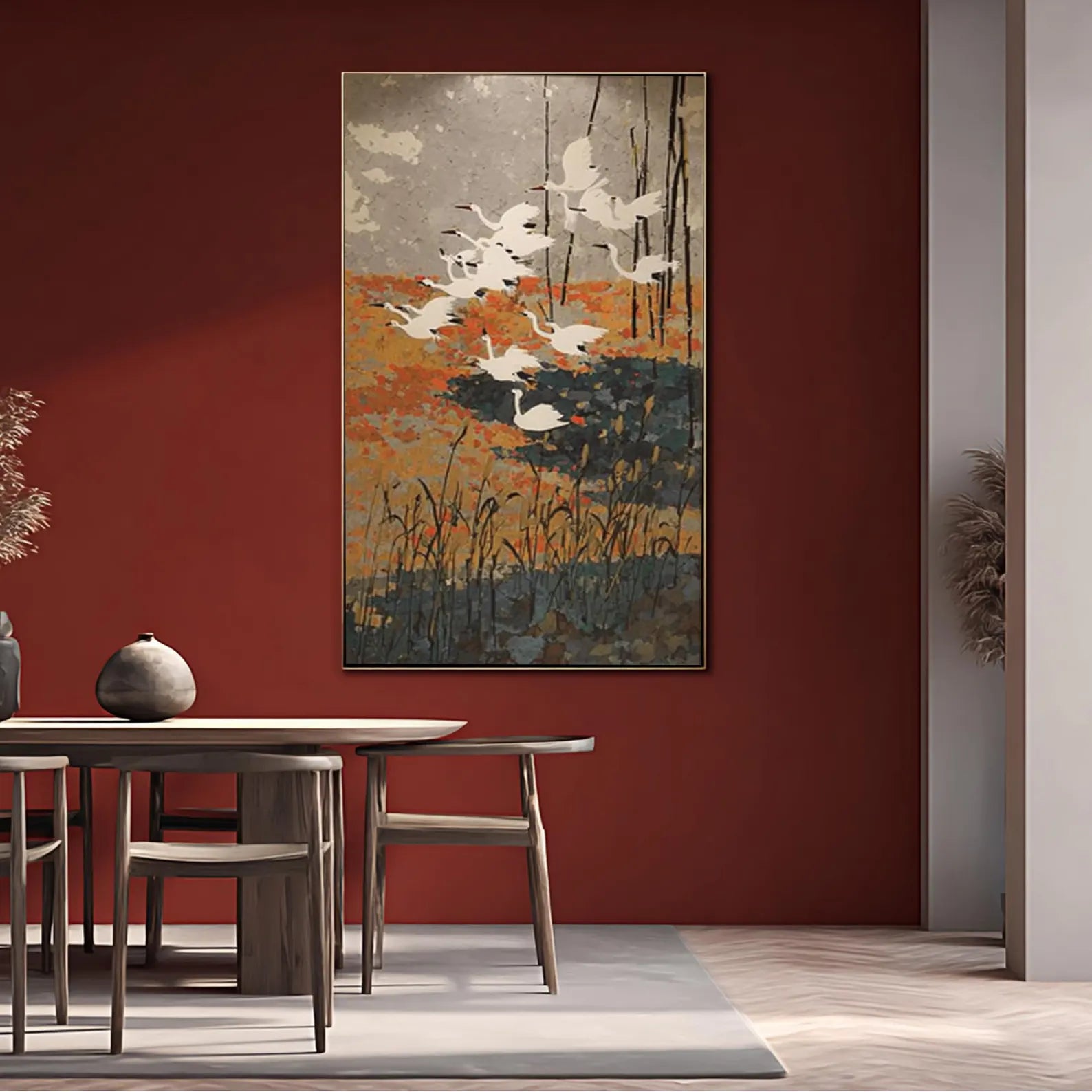 Textured Crane Serenity | White Orange