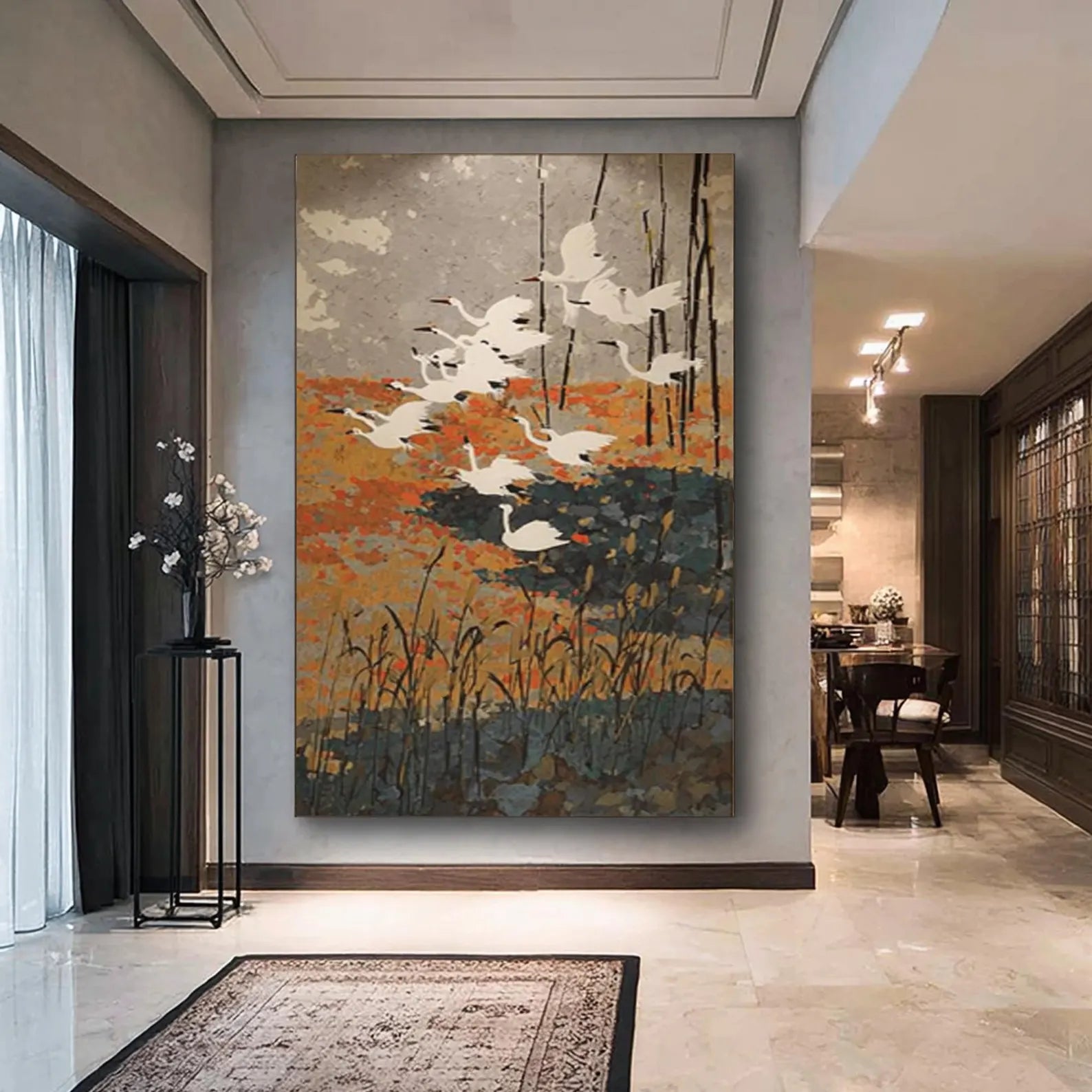 Textured Crane Serenity | White Orange