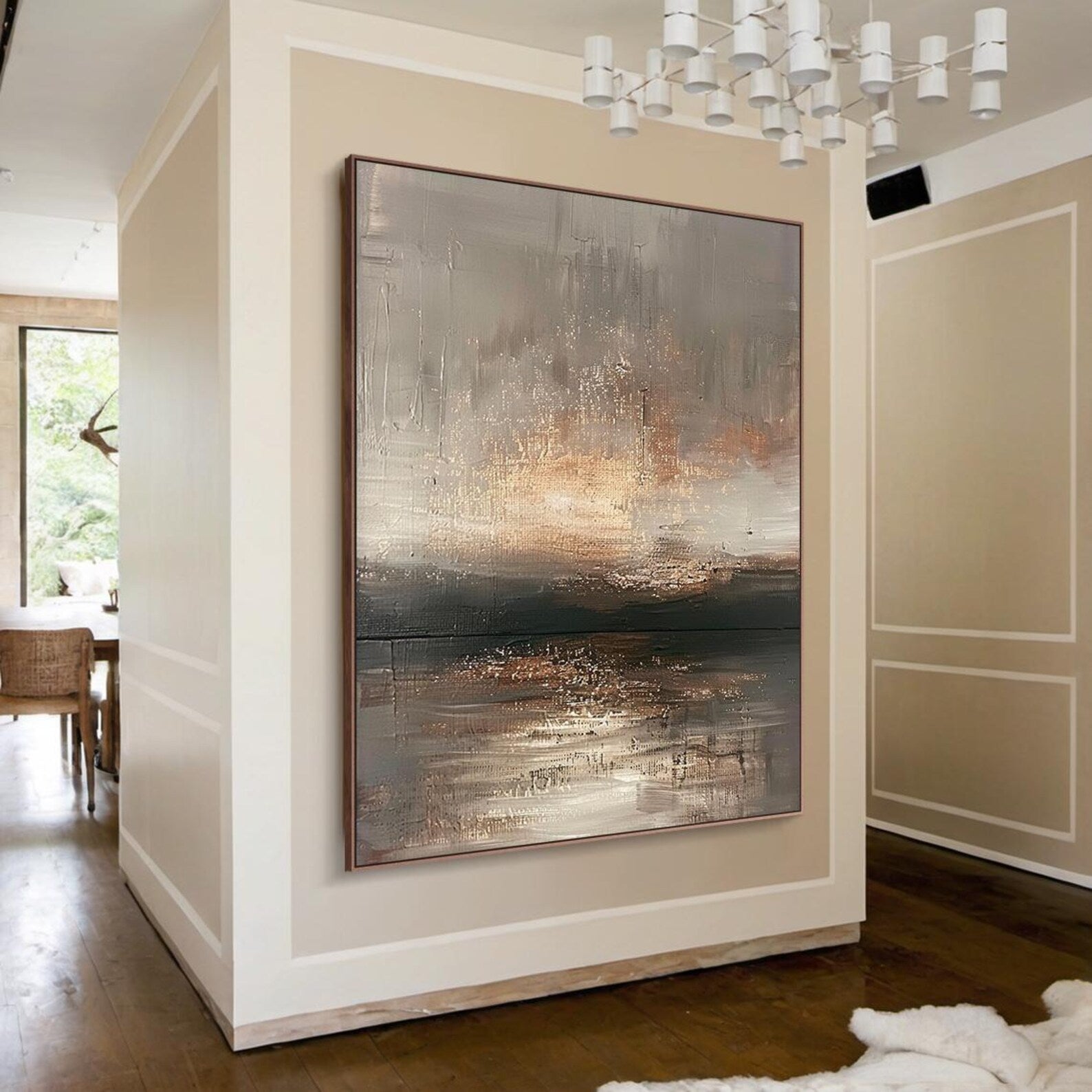 Textured Abstract Radiance | Gray Gold