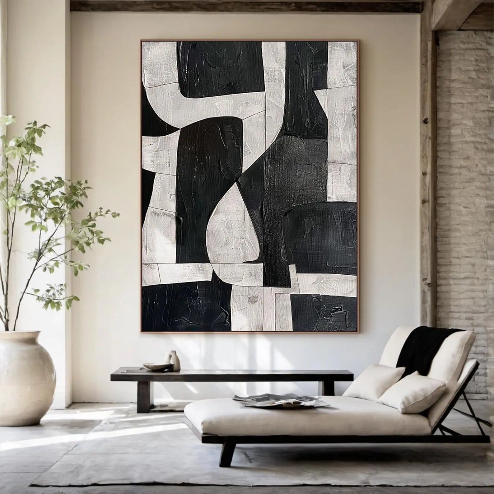 Textured Geometric Boldness | Black White