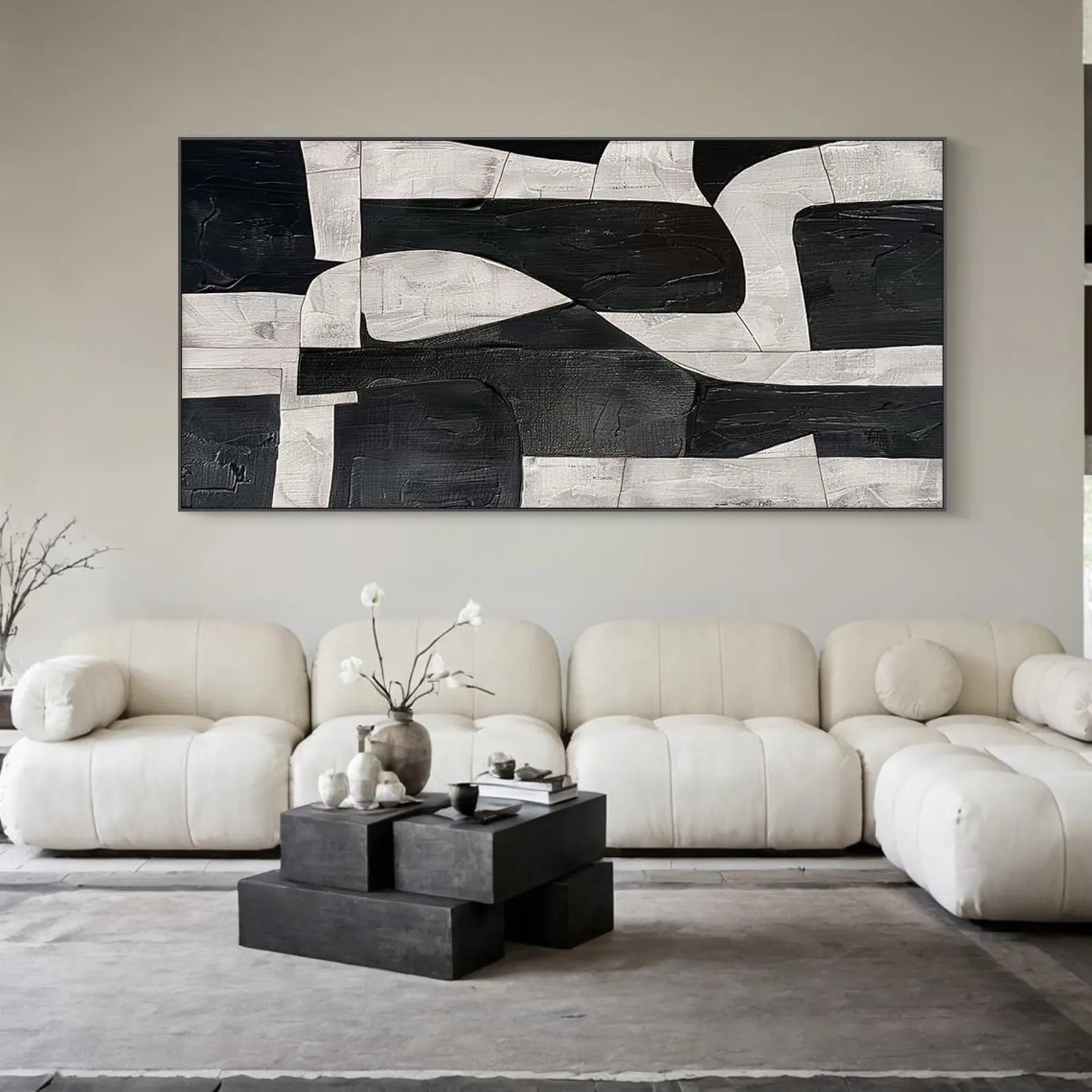 Textured Geometric Boldness | Black White