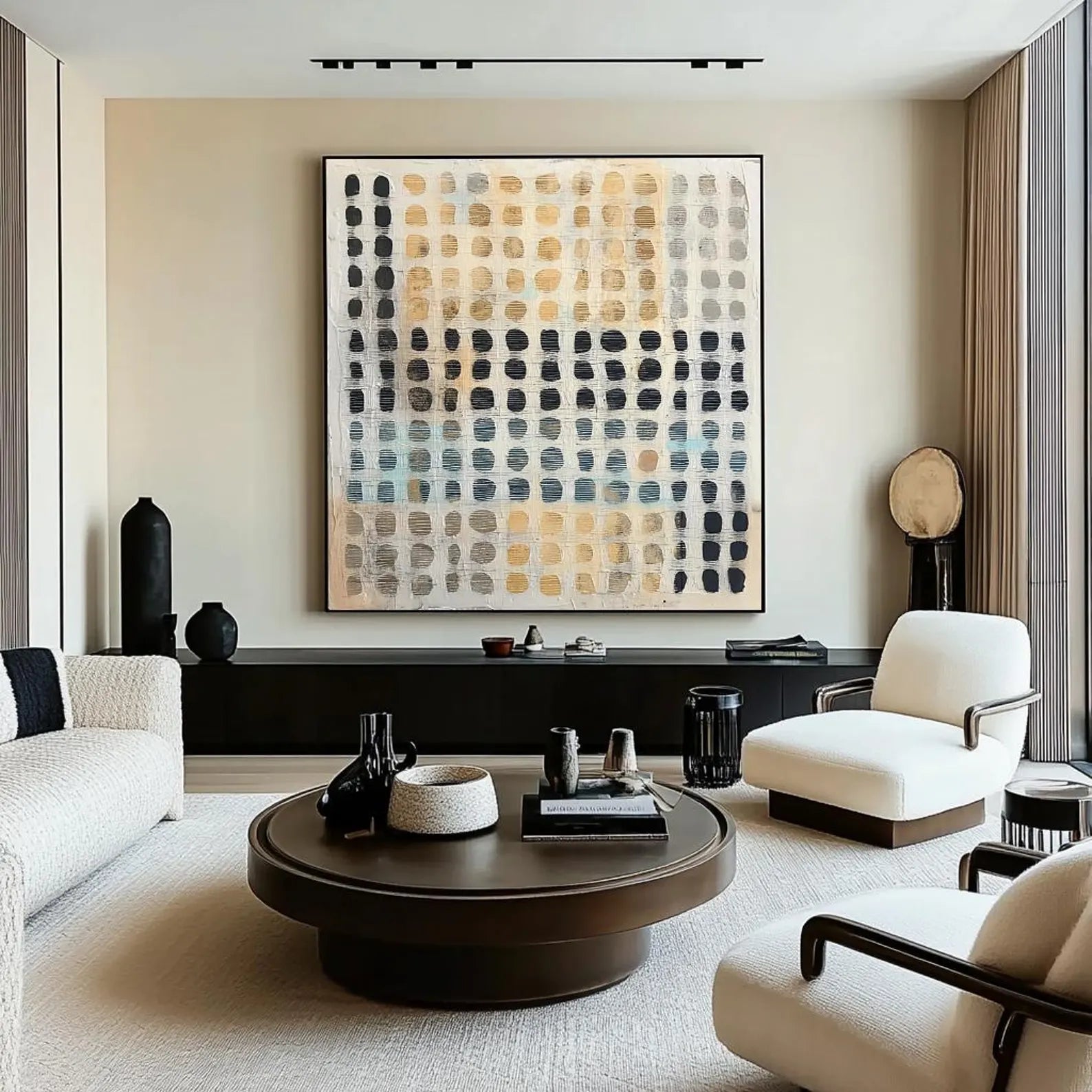 Textured Dot Art | Elegant Neutrals