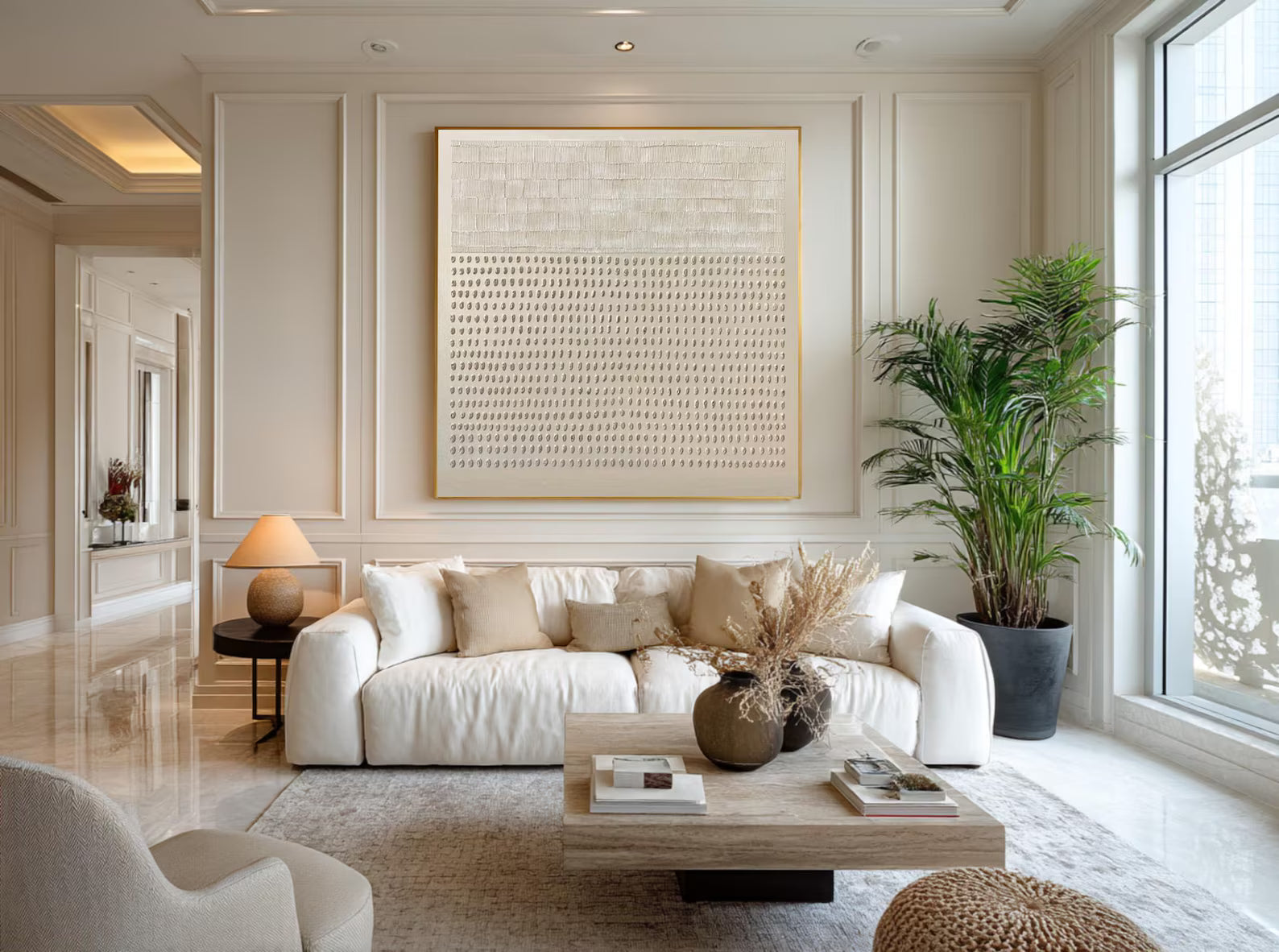 Textured Grid Luxury | Beige Matrix