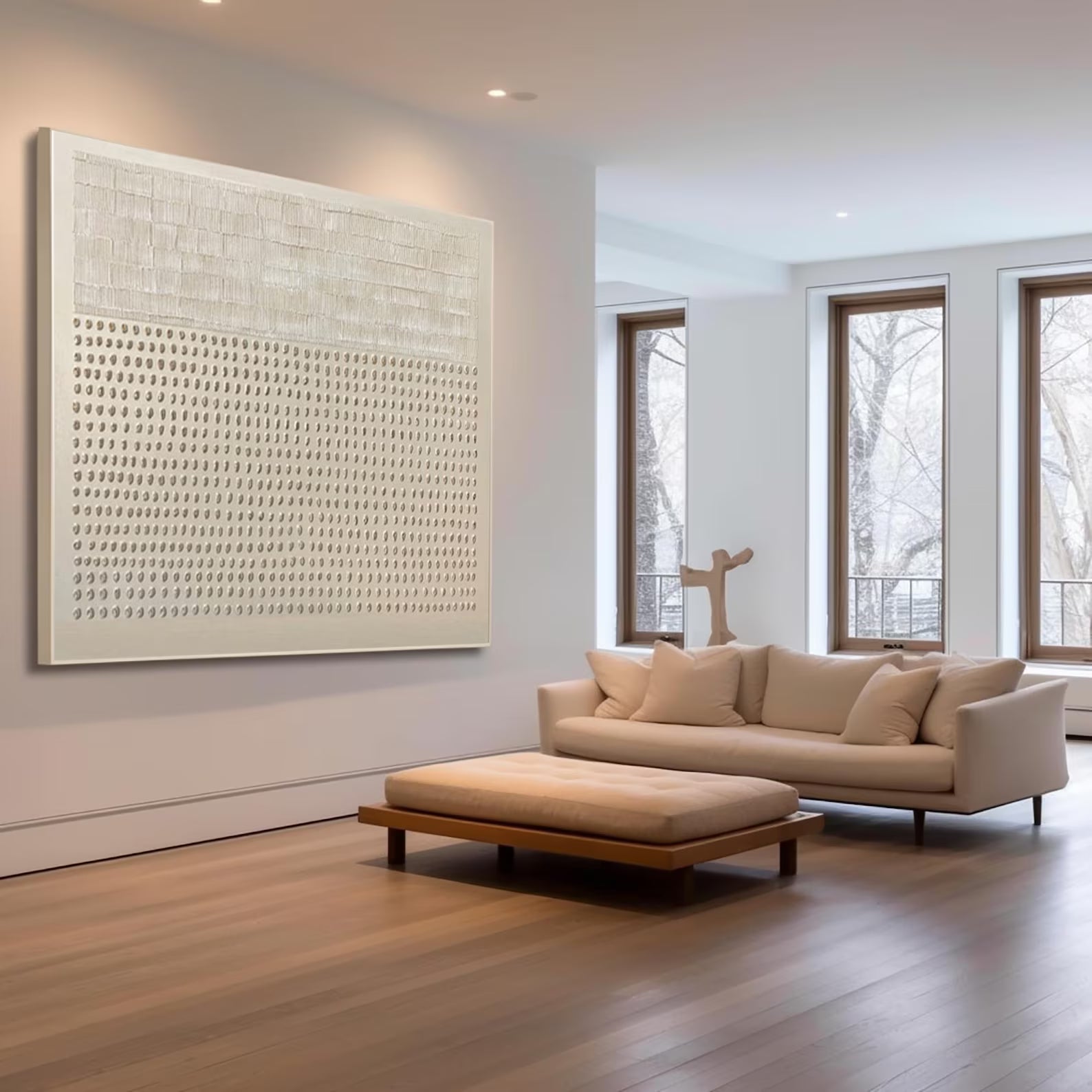 Textured Grid Luxury | Beige Matrix