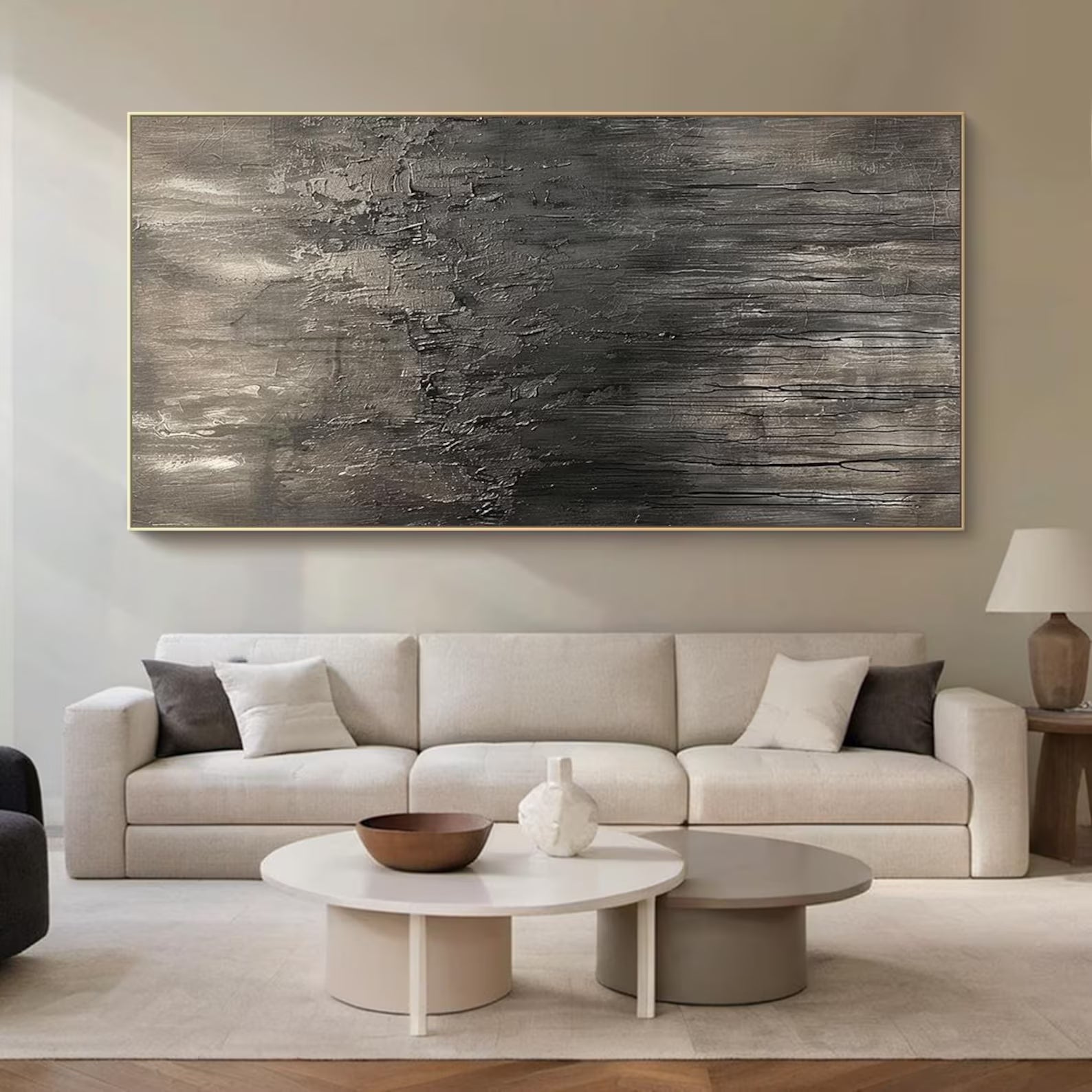 Textured Monochrome Flow | Grey Drip