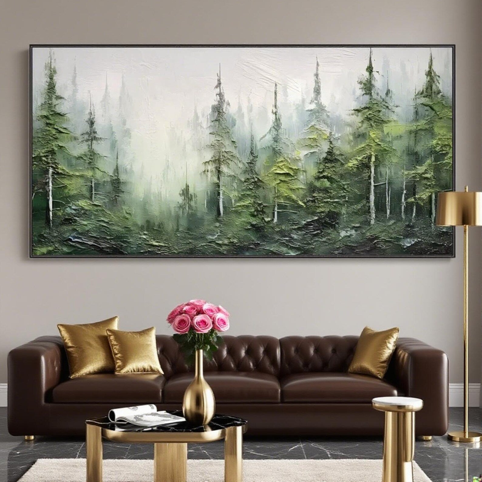 Textured Forest Opulence | Green Pine