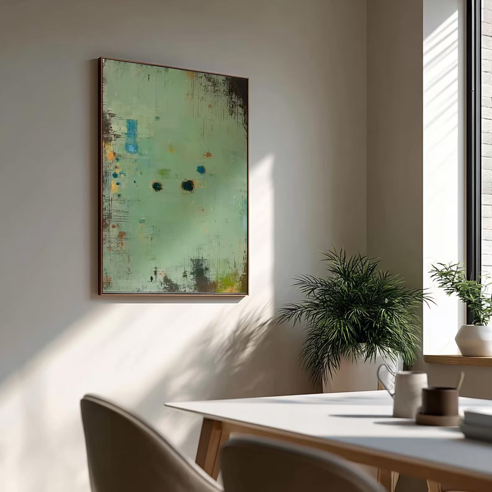 Textured Abstract Calm | Green Teal