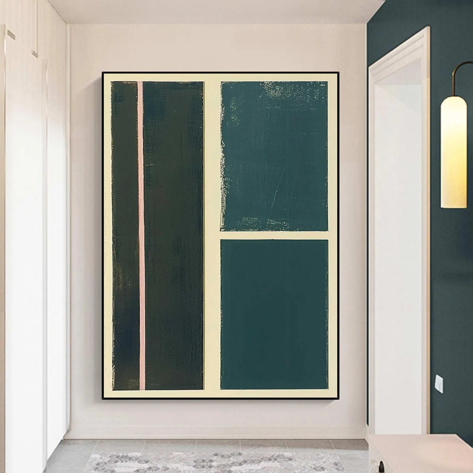 Textured Geometric Elegance | Teal Block