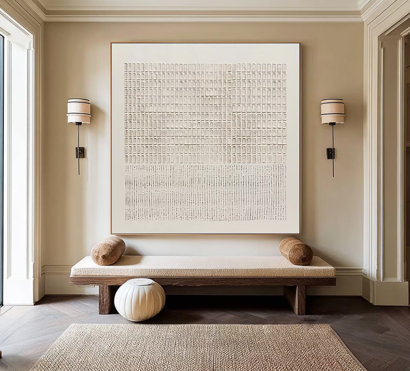 Textured Grid & Linear Art | Understated Luxury