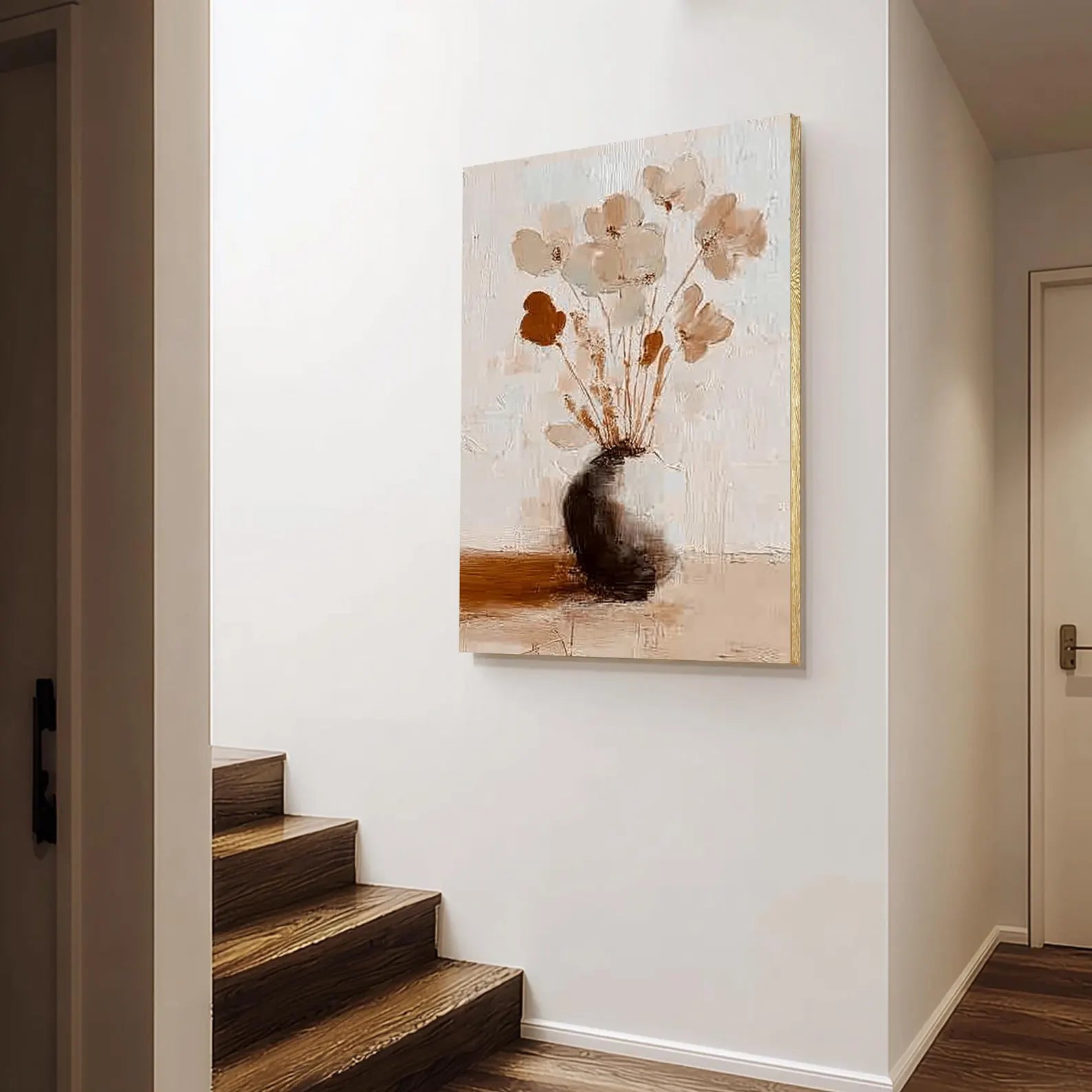 Textured Floral Serenity | Beige Bloom