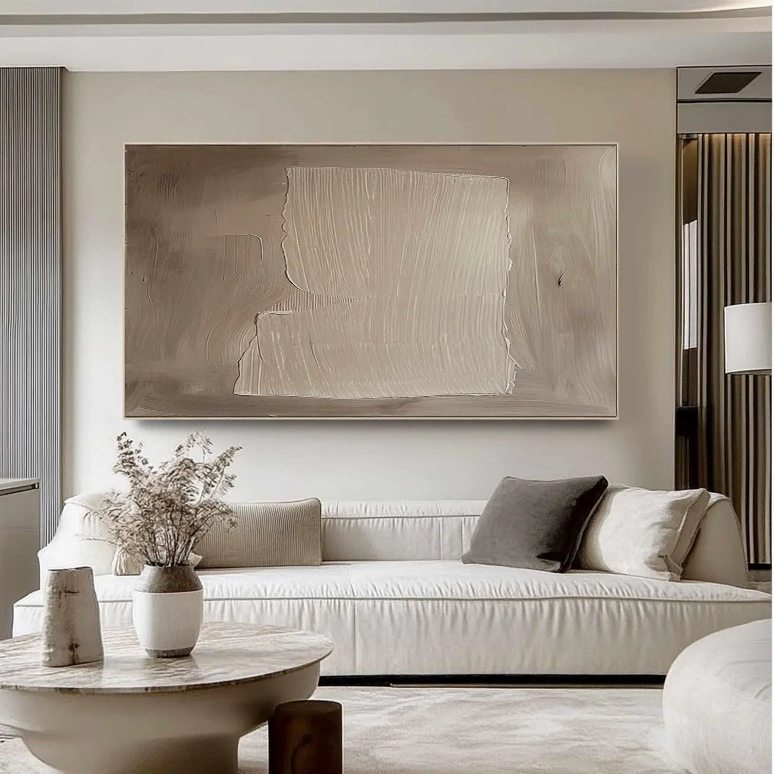 Textured Beige-Tone Art | Calm Sophistication