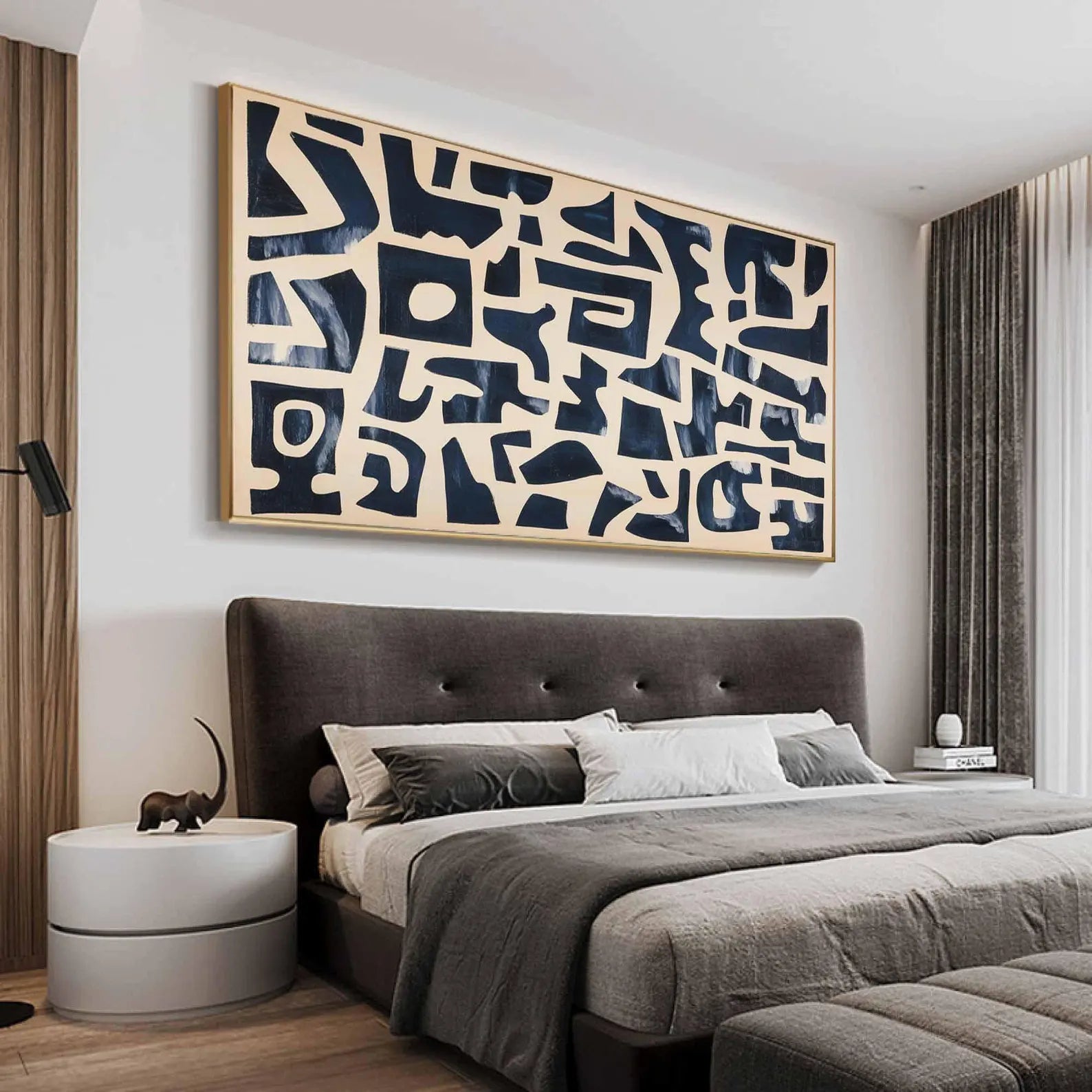 Textured Geometric Rhythm | Navy Block