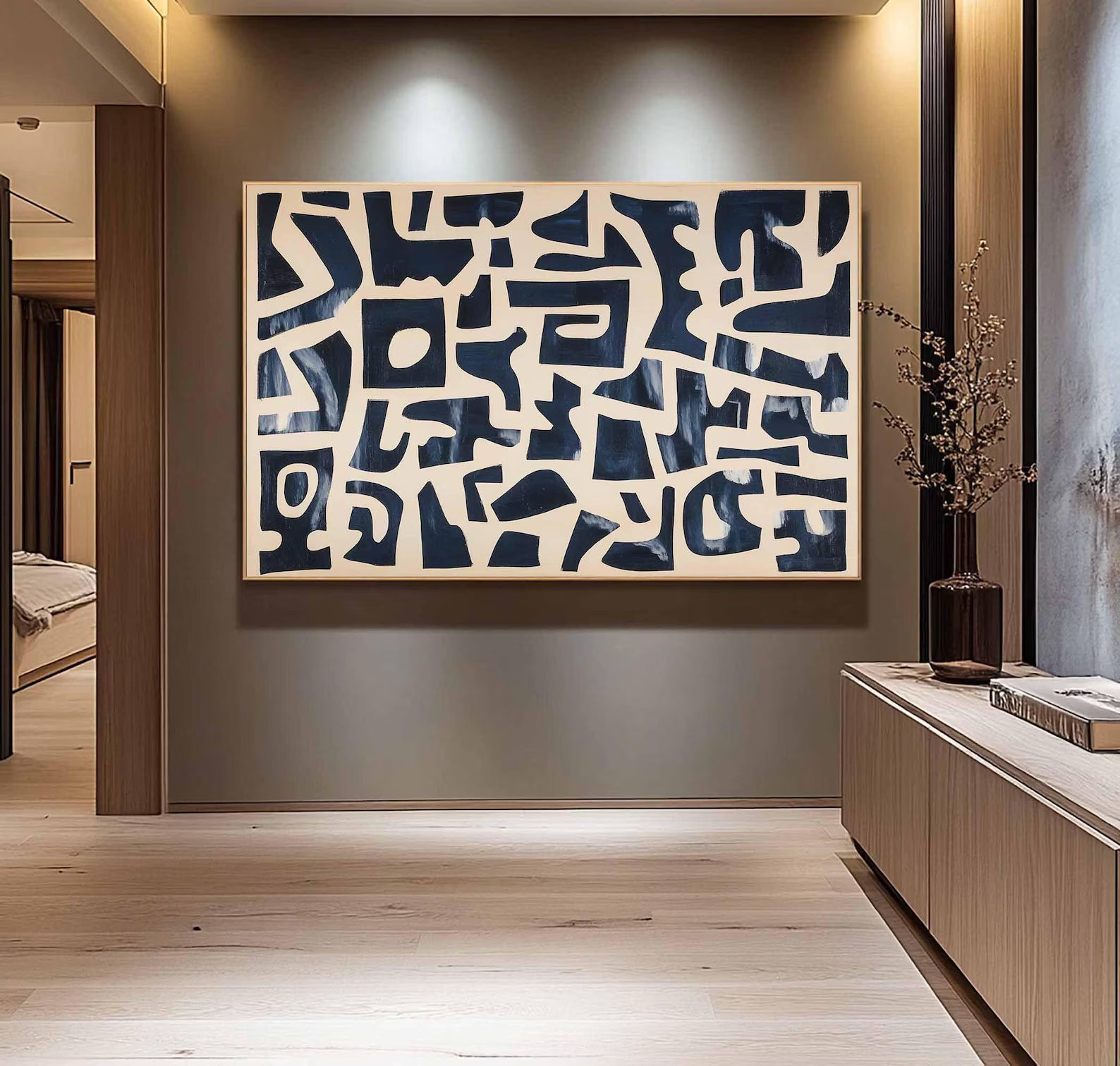 Textured Geometric Rhythm | Navy Block