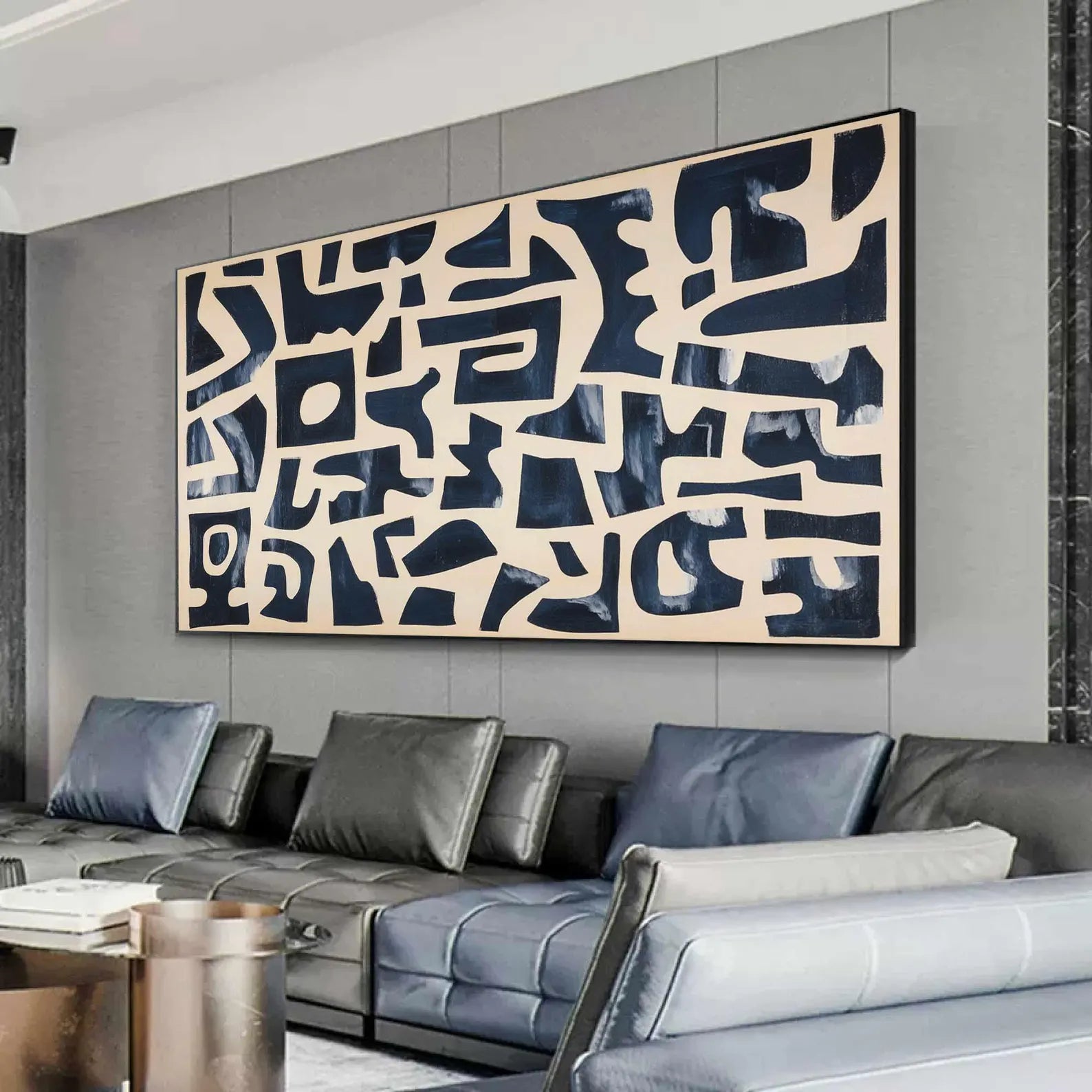 Textured Geometric Rhythm | Navy Block