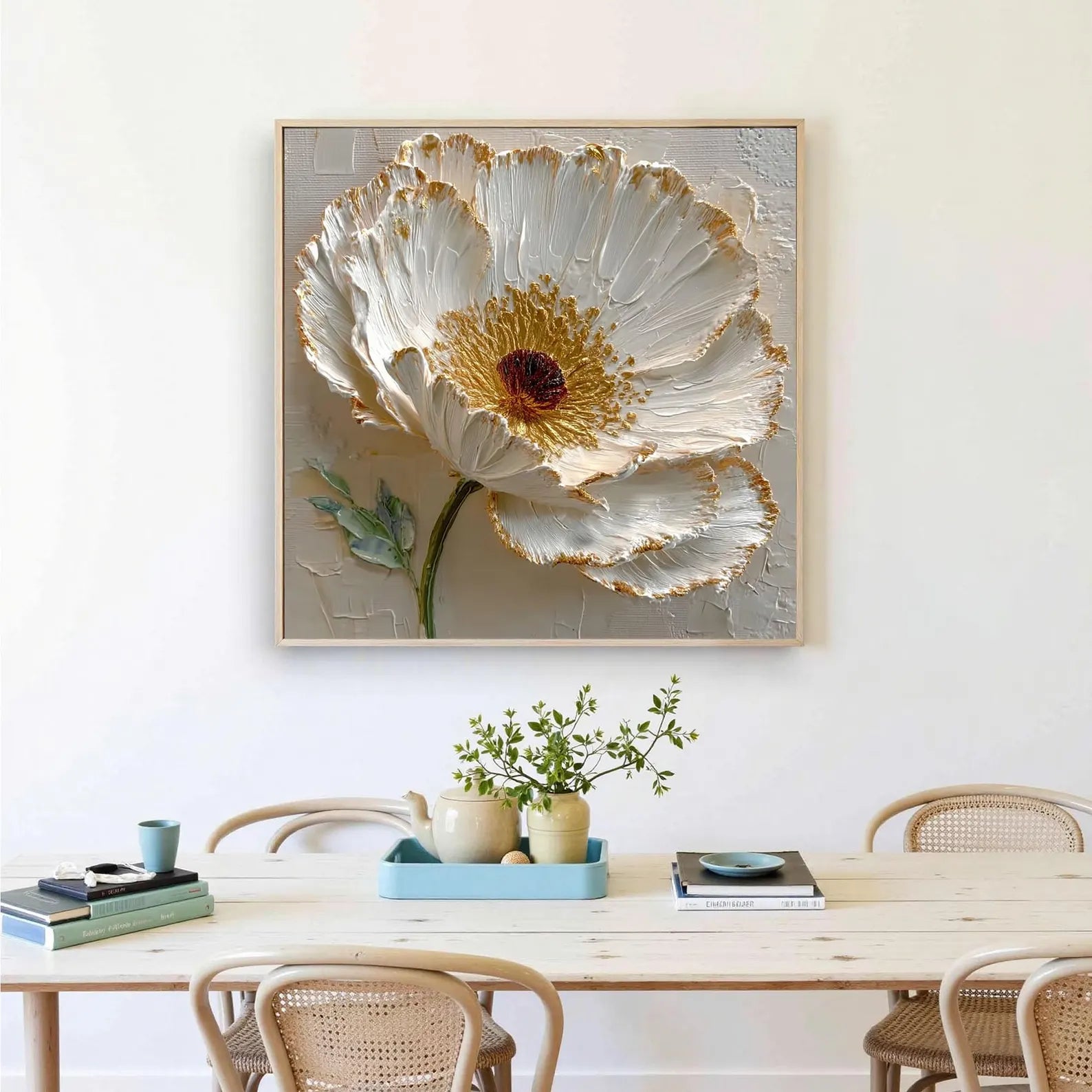 Textured Floral Splendor | Gold Edged